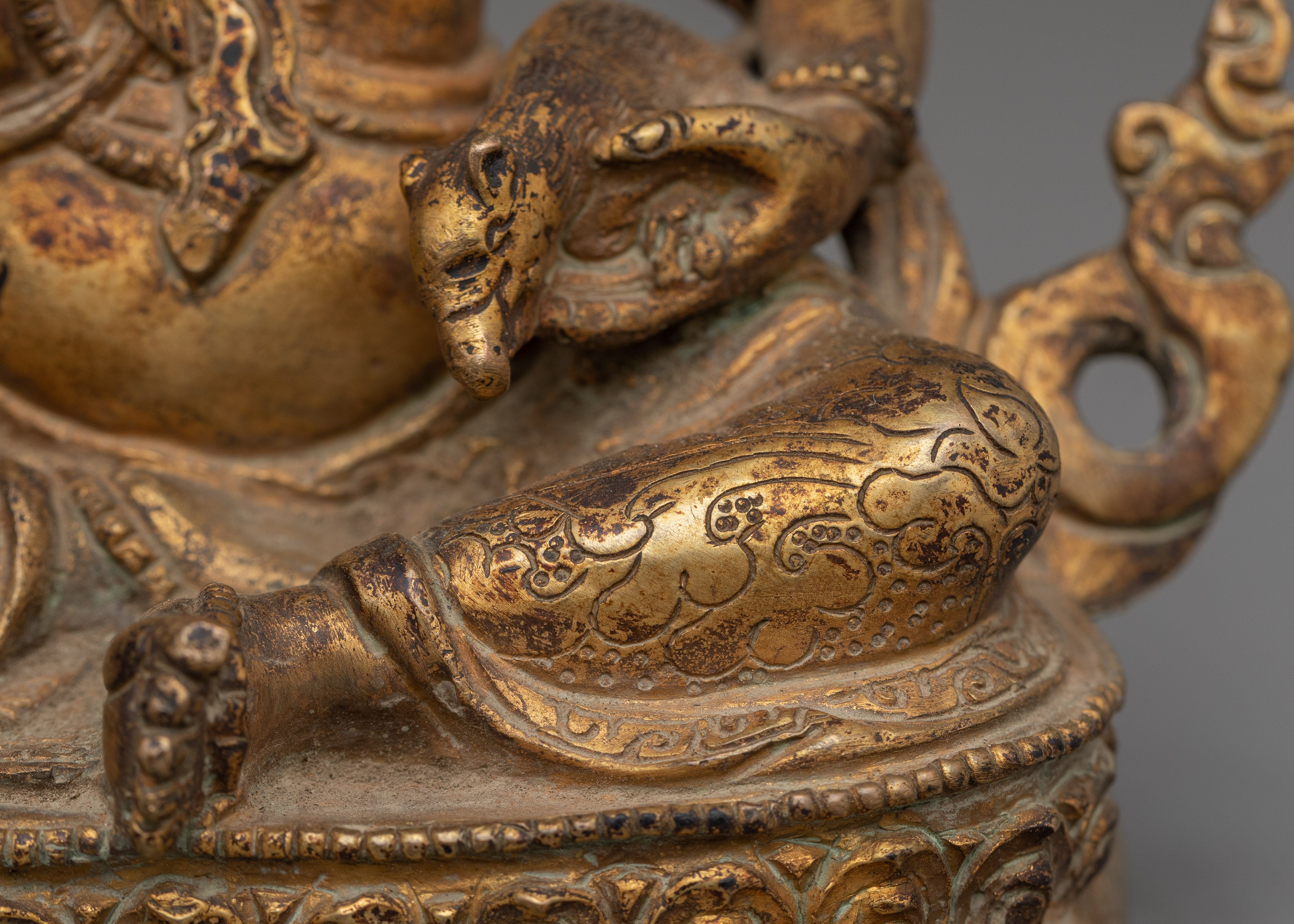 Handmade Copper Statue of Dzambhala | Statue for Altar