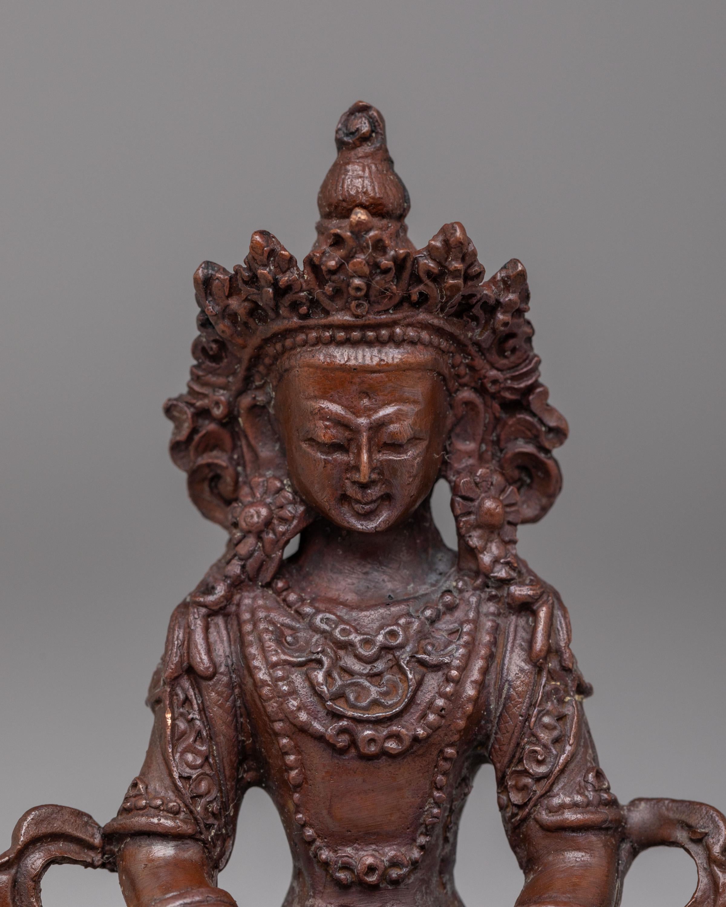 Handmade Three Deity Set | Oxidized Copper Altar Statues