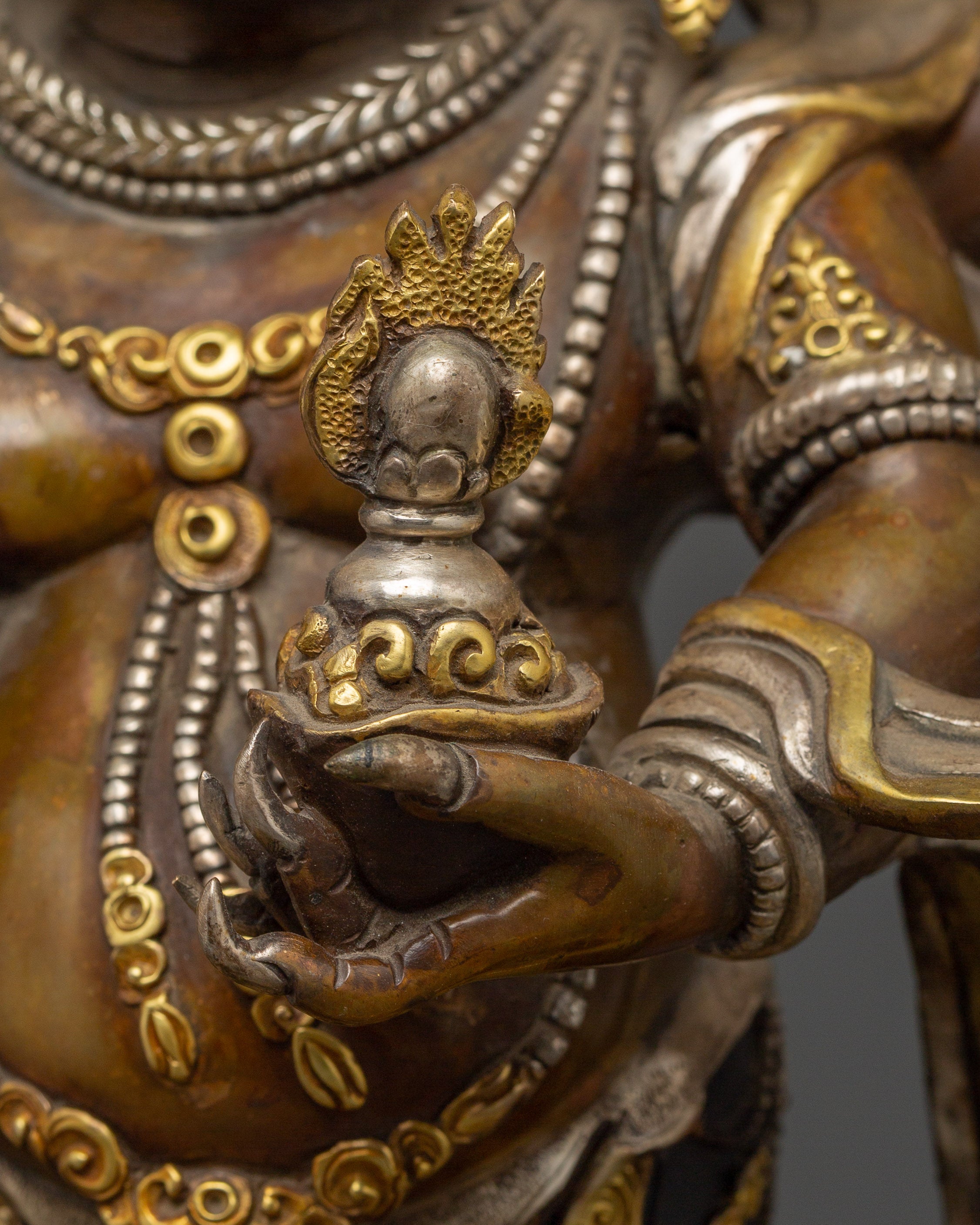White Mahakala Wrathful Form – Tibetan Protector Deity Statue