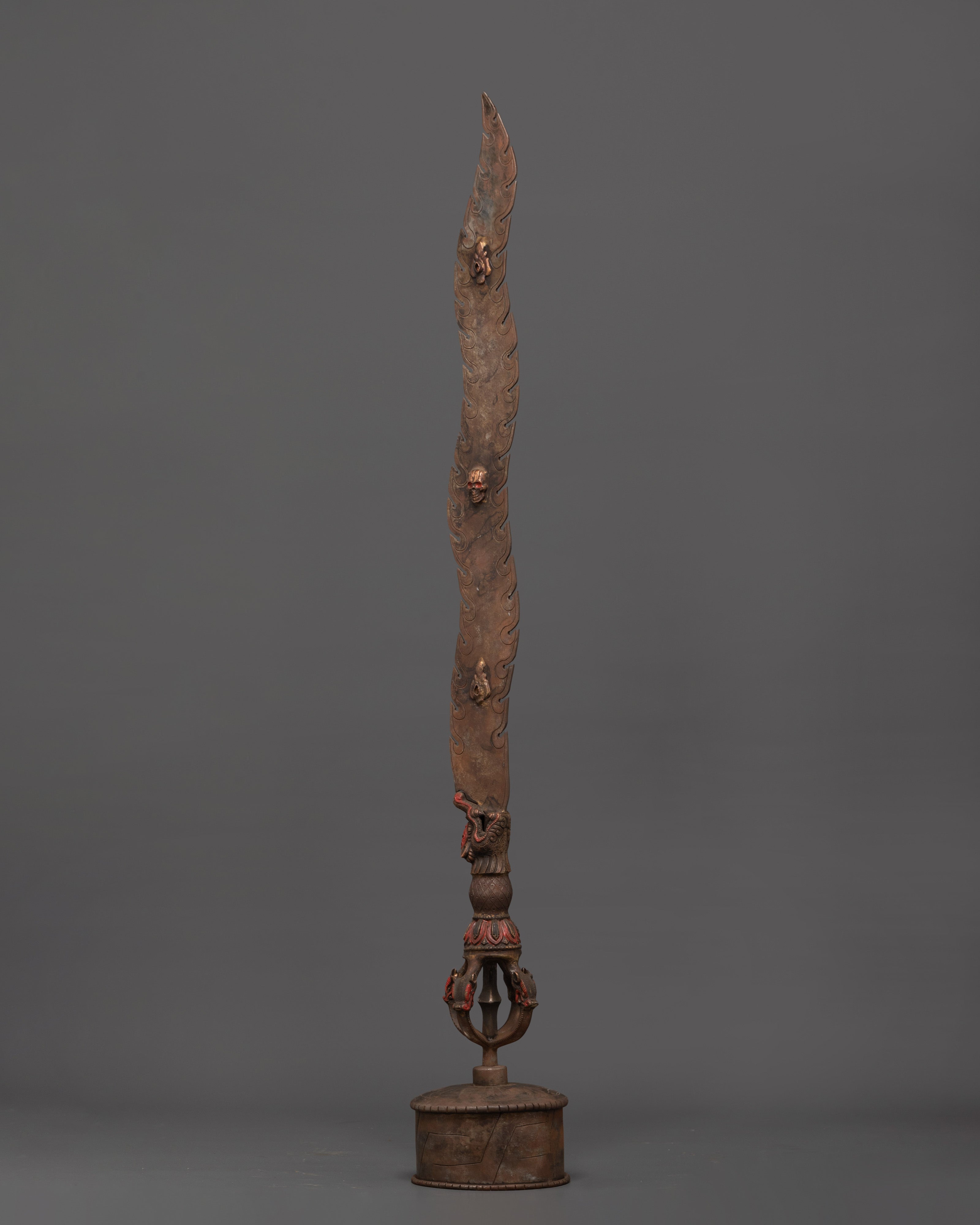 Handcrafted Copper and Iron Sword with Skull Engraving | Unique Sword