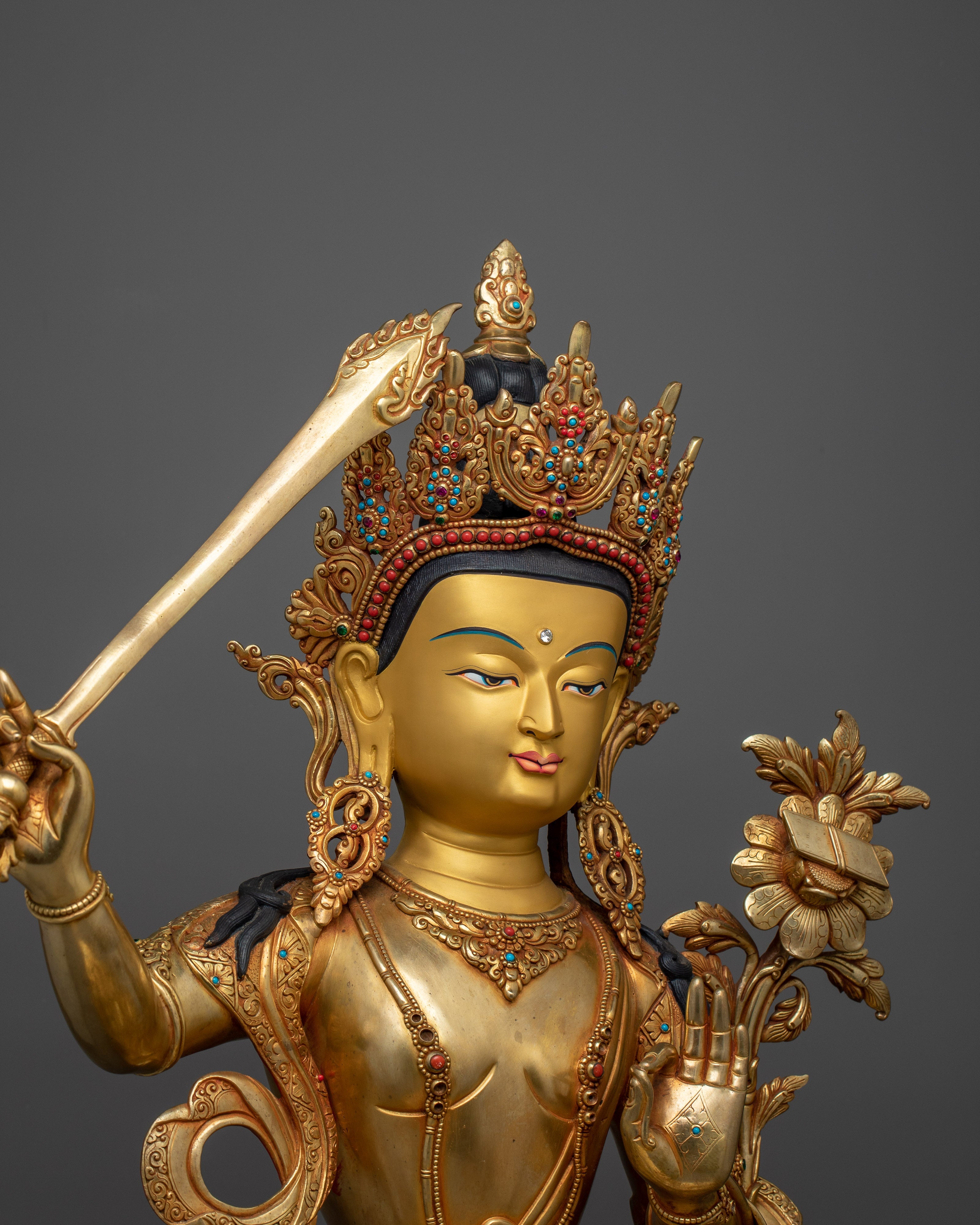 Insight-Wisdom Deity Manjushri 66cm Statue | Beacon of Enlightened Knowledge