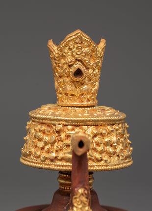 Tibetan Bhumba Ritual Set | Oxidized Copper Water Vase for Offerings
