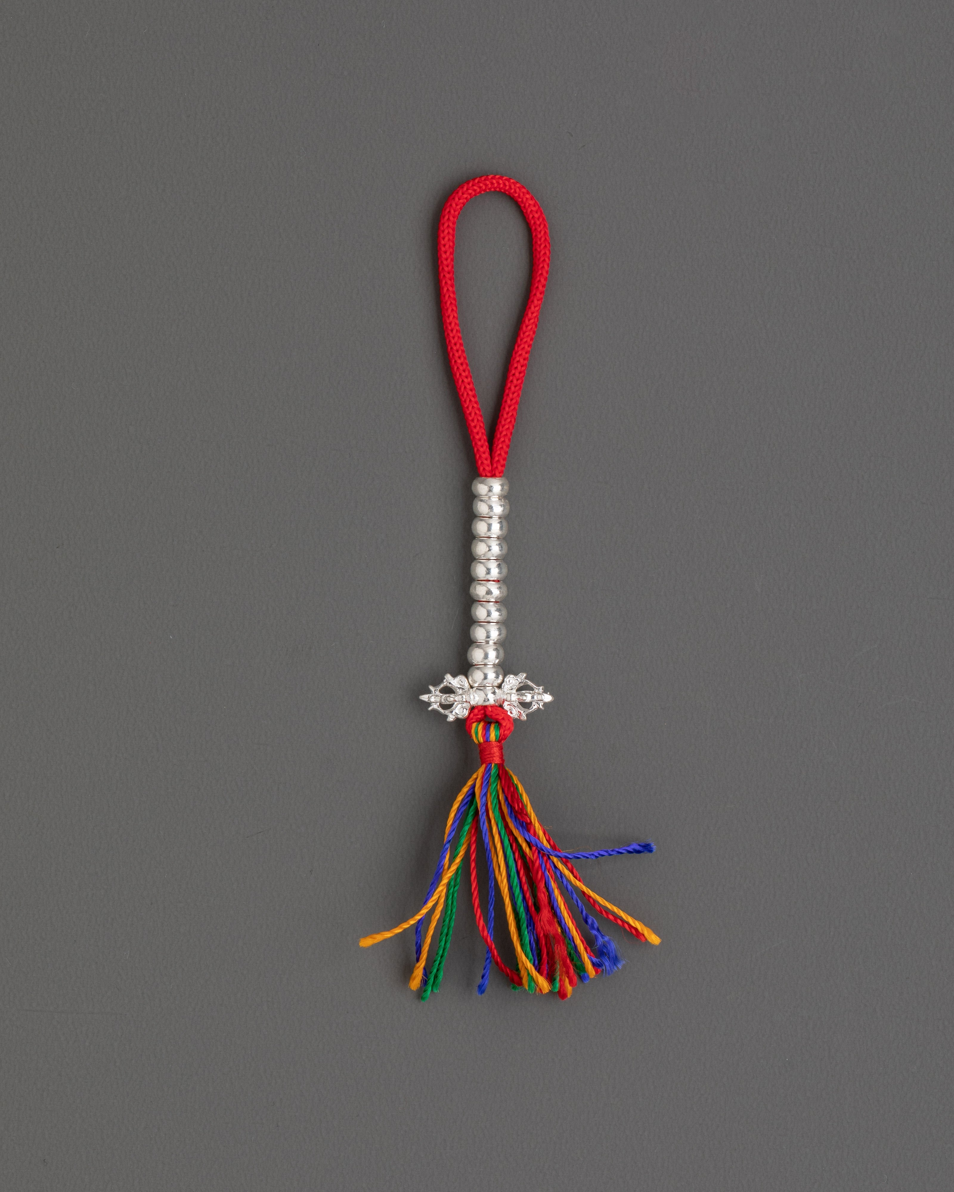Chupsel Ritual Item | Handcrafted Silver Tassel with Colorful Threads