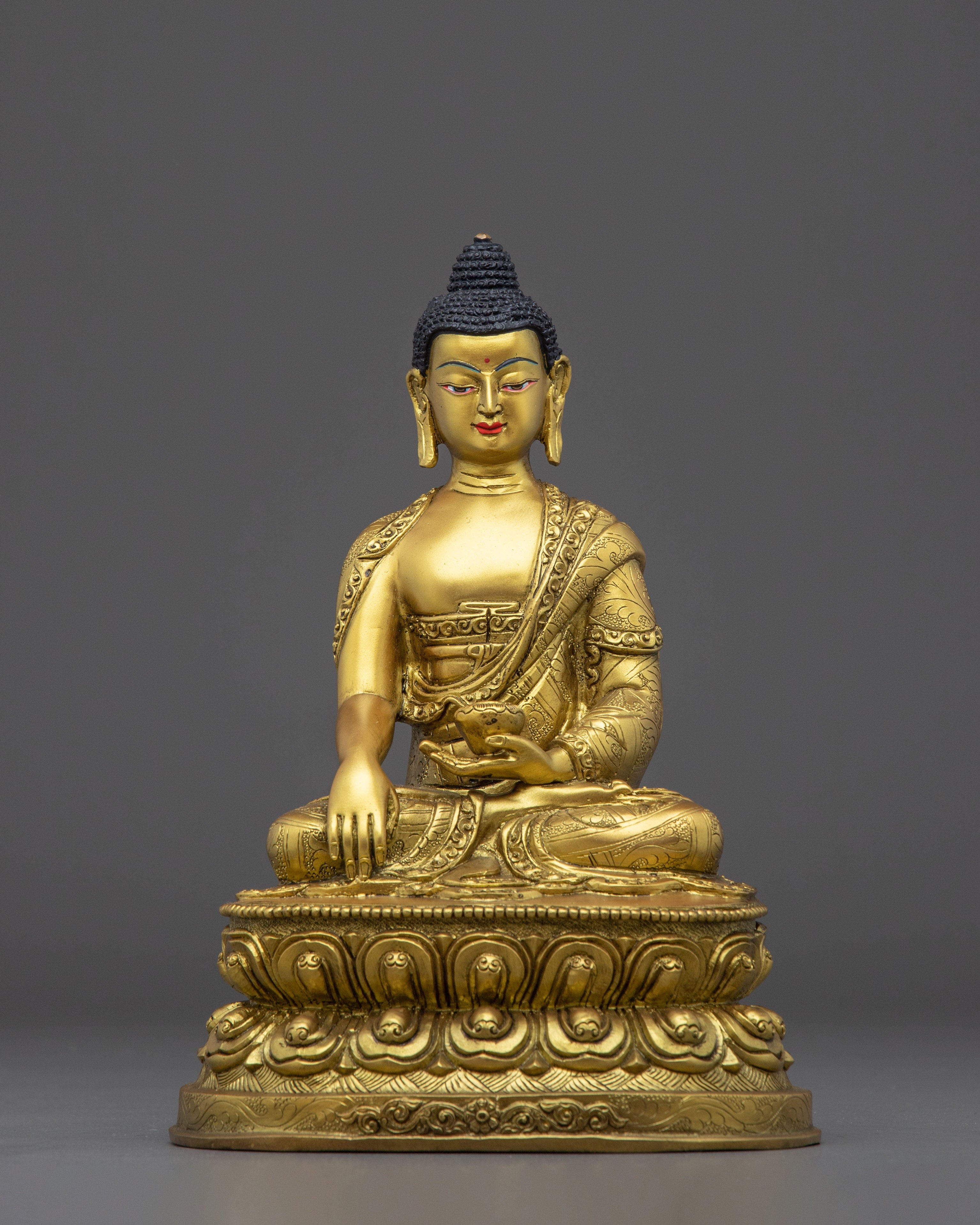 Golden Handmade Shakyamuni Buddha Sculpture