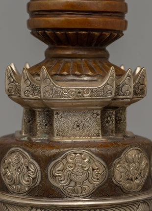 Handmade Traditional Kadampa Stupa | Symbol of Enlightenment and Spiritual Devotion