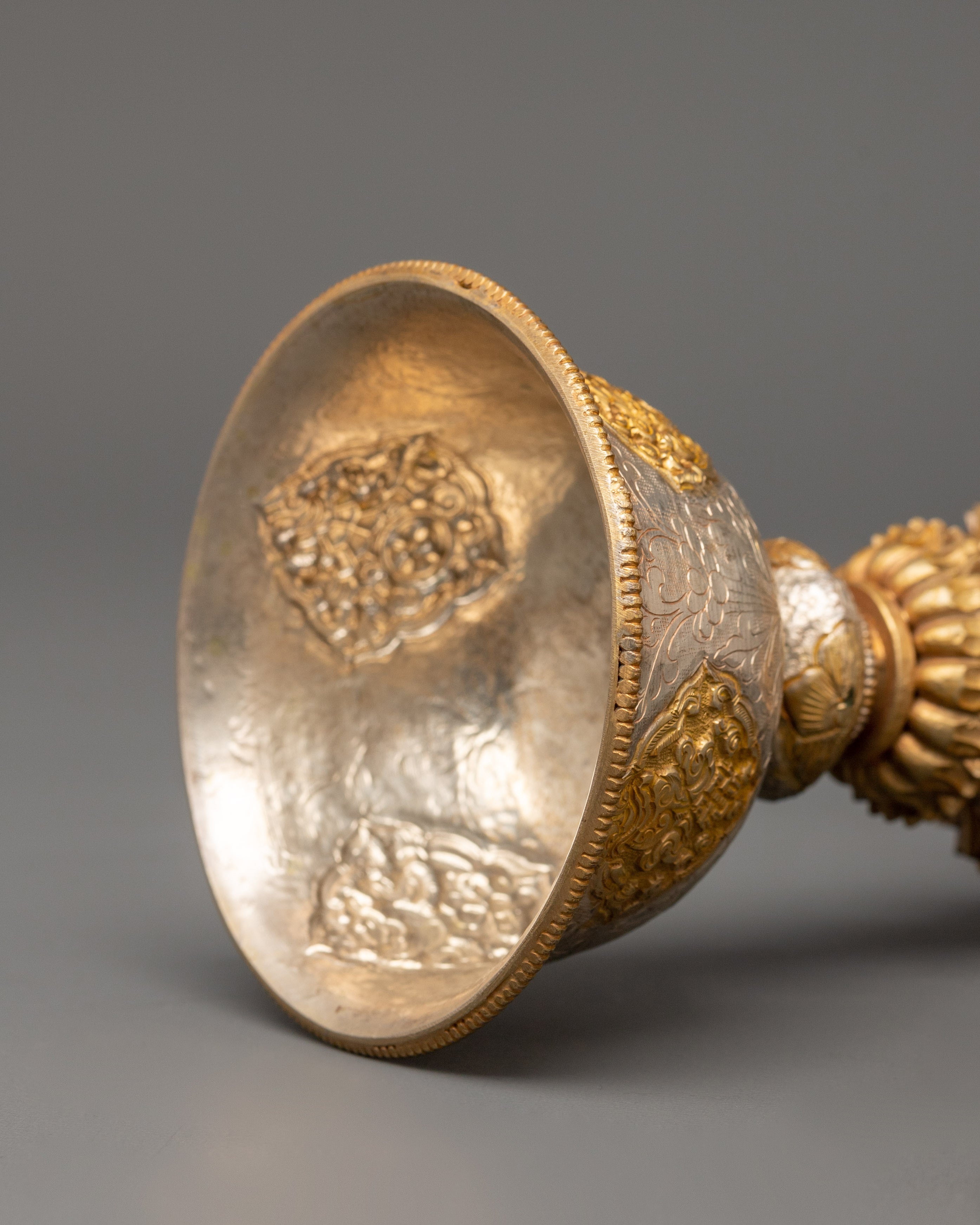 Gold-Plated Butter Lamp | A Sacred Offering for Enlightenment