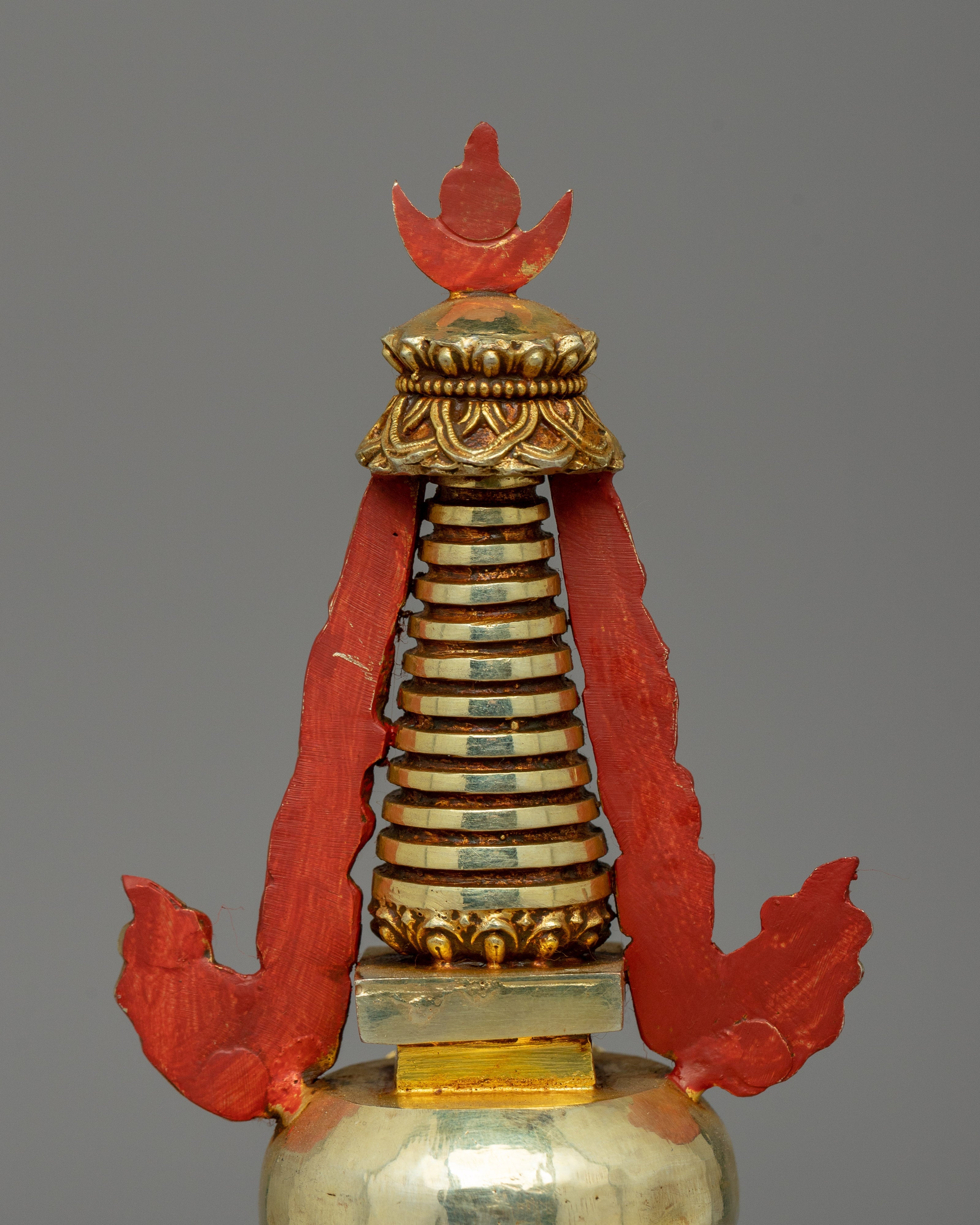 Stupa Gold-Plated Artwork | Traditional Chaitya