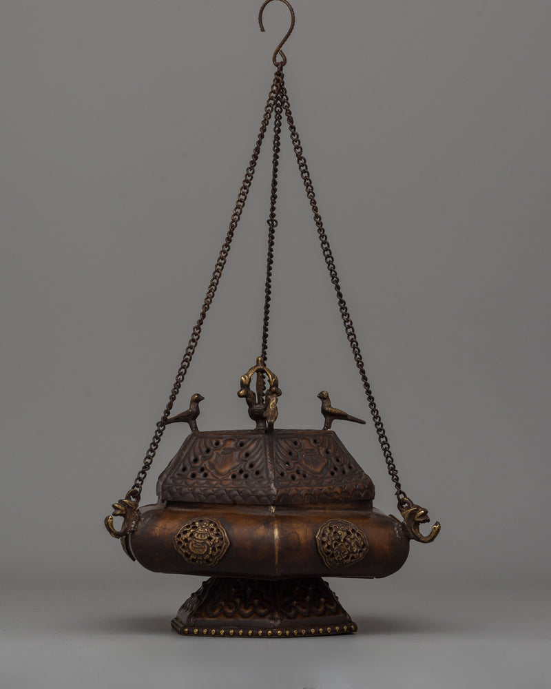 Hanging Brass Incense Burner | Sacred Tool for Relaxation and Spiritual Practices