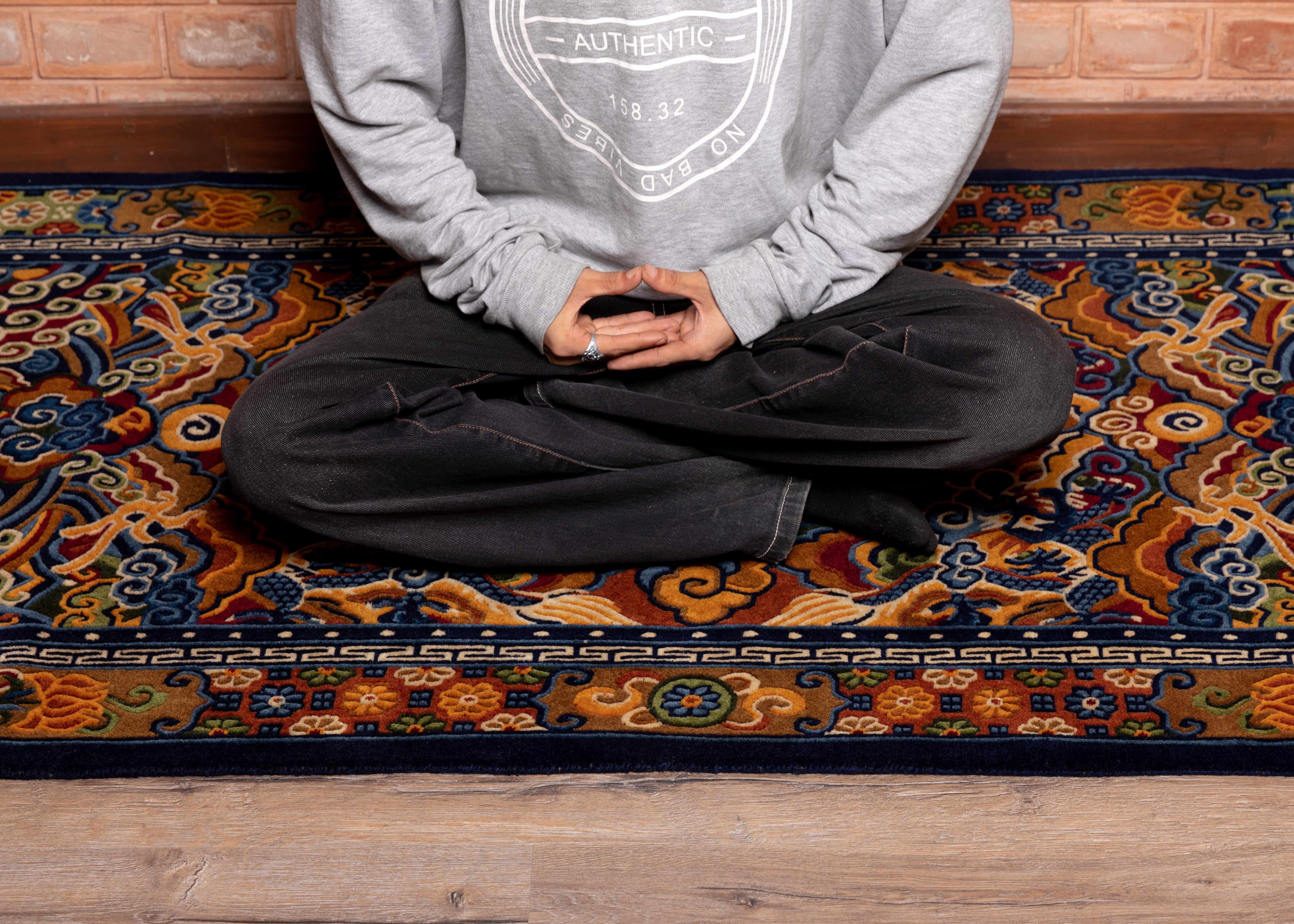 Handcrafted Tibetan Carpet | Traditional Wool Carpet with 200 Knots