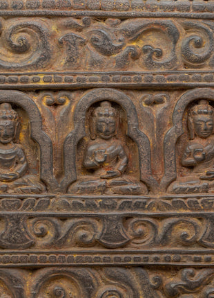A Carved Wooden Sutra Cover | 102cm Tibetan Scripture Holder