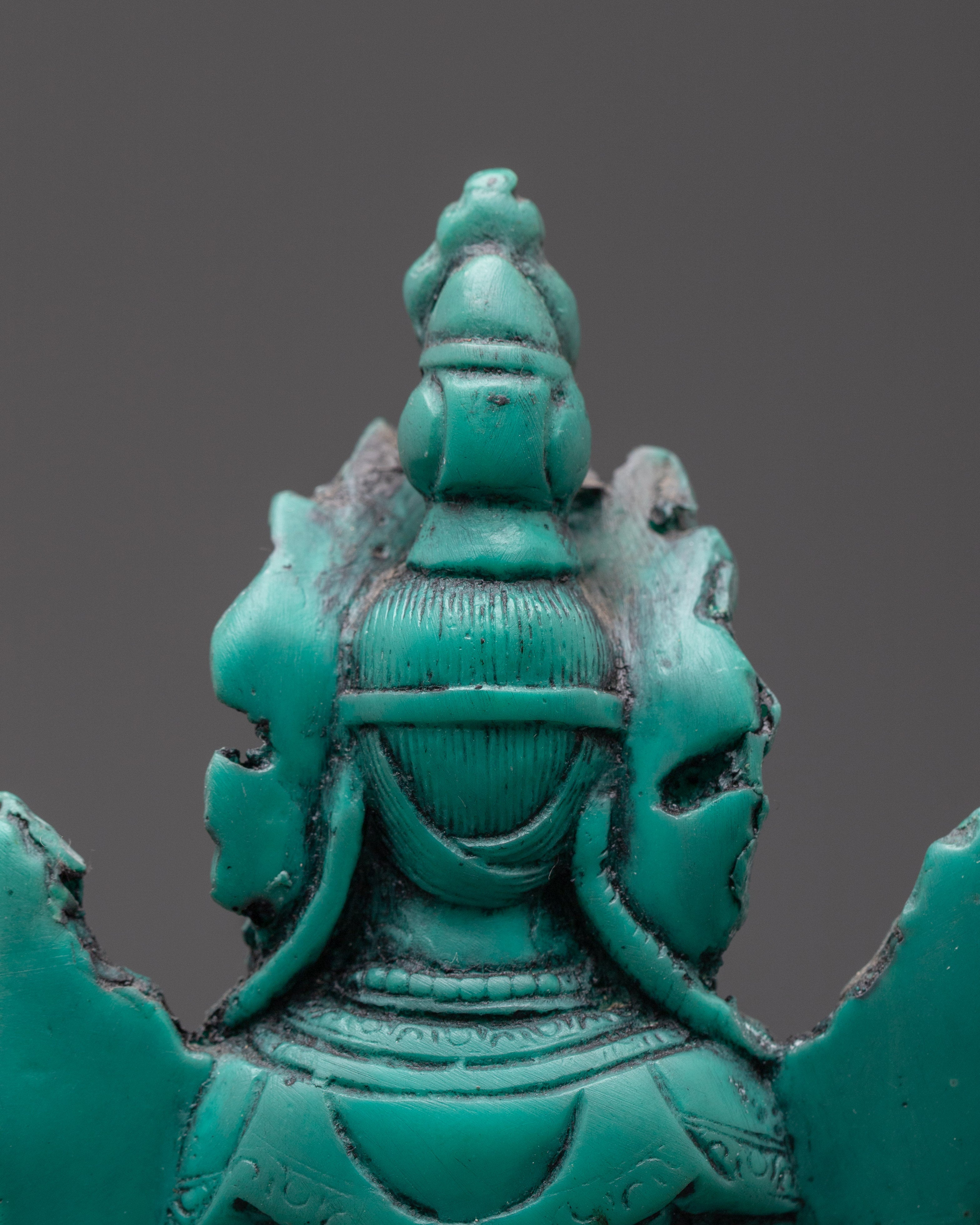 Tibetan Buddhist Goddess Green Tara | Handcrafted Turquoise Art with Spiritual Energy