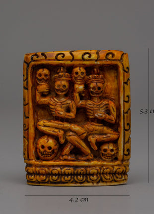 Chitipati Bone Carving | 5.3cm Handmade Tibetan Art