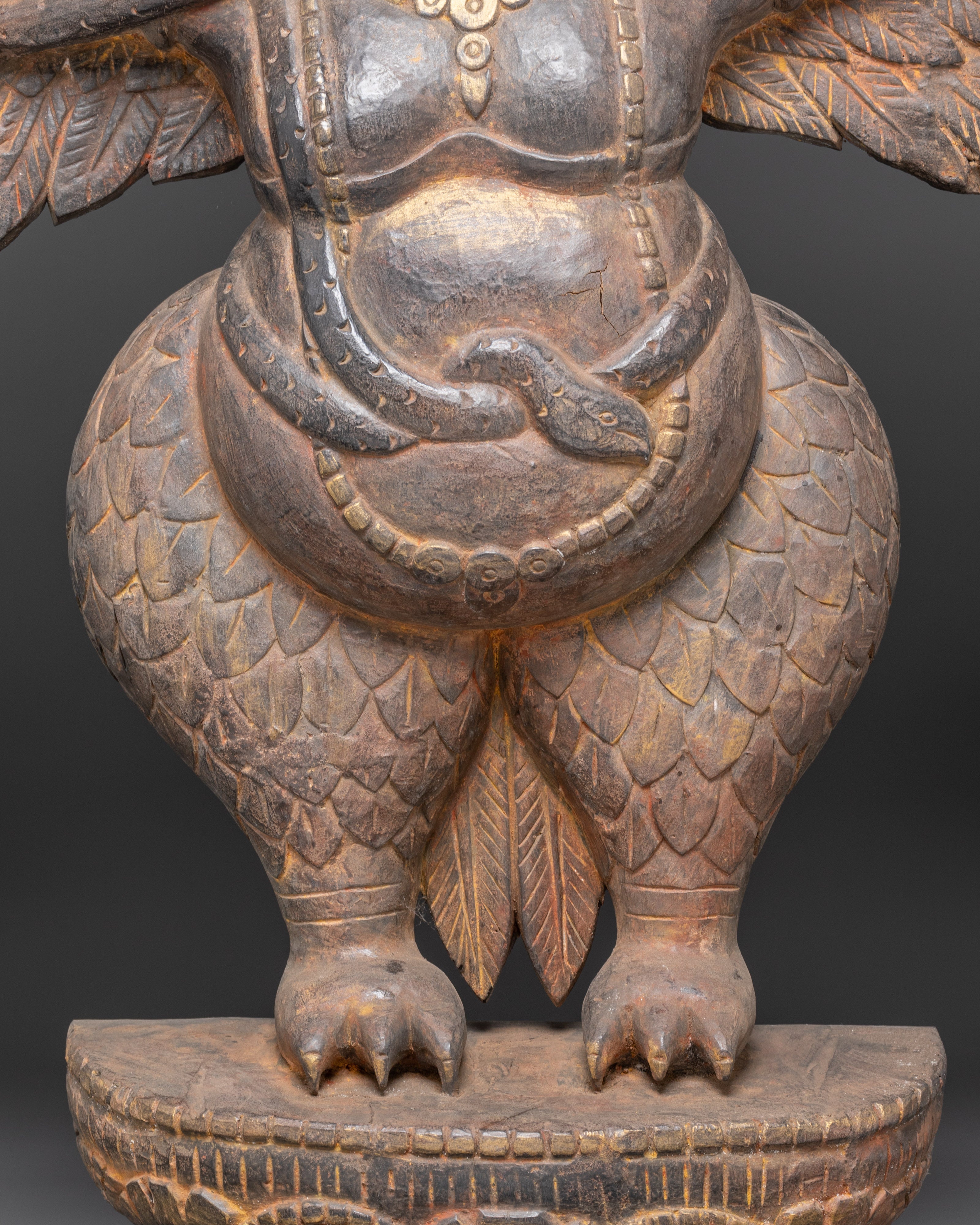 Garuda Wooden Statue | Buddhist Guardian Sculpture