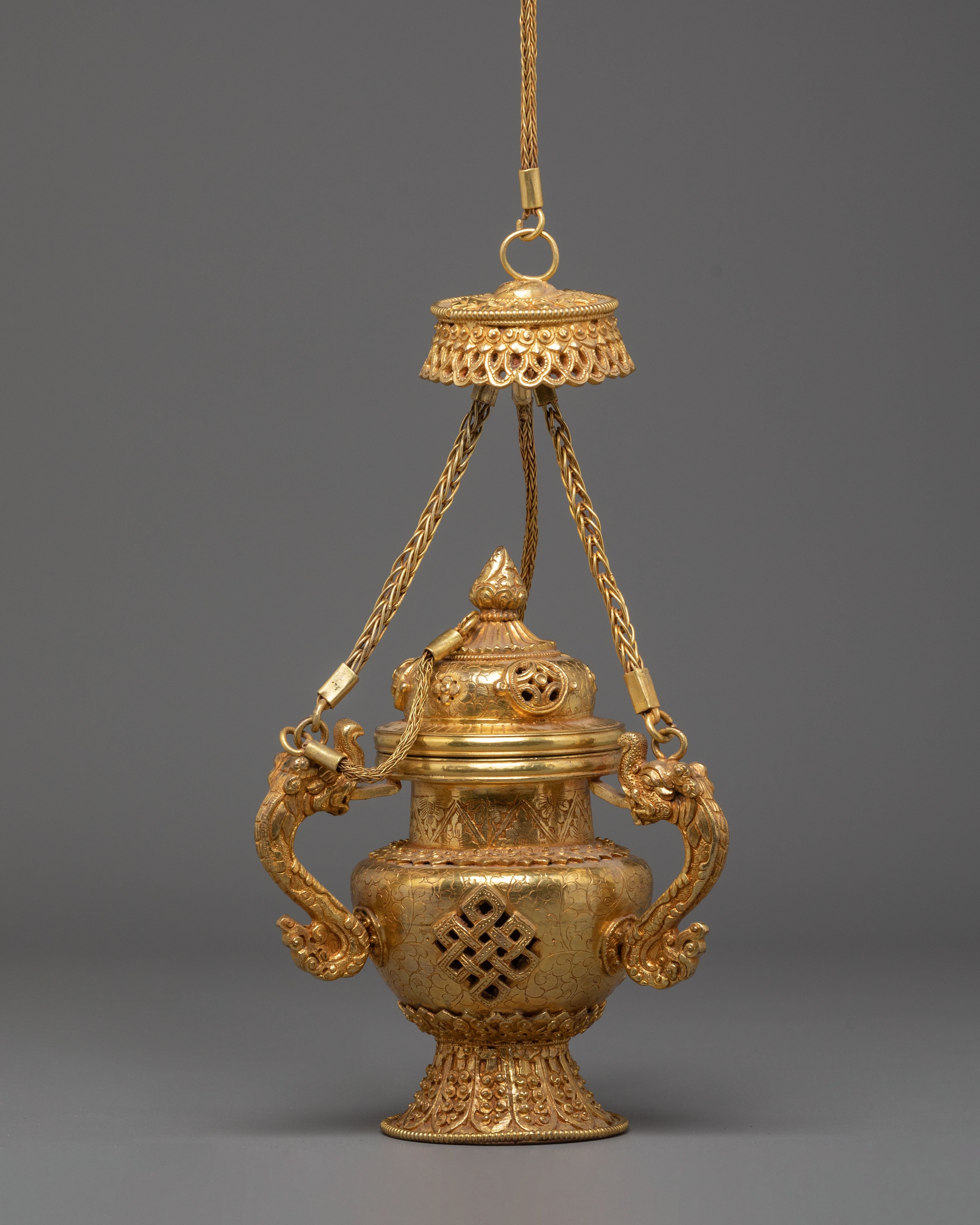 Gold Plated Incense Burner for Ritual | Spiritual Ritual Incense Holder