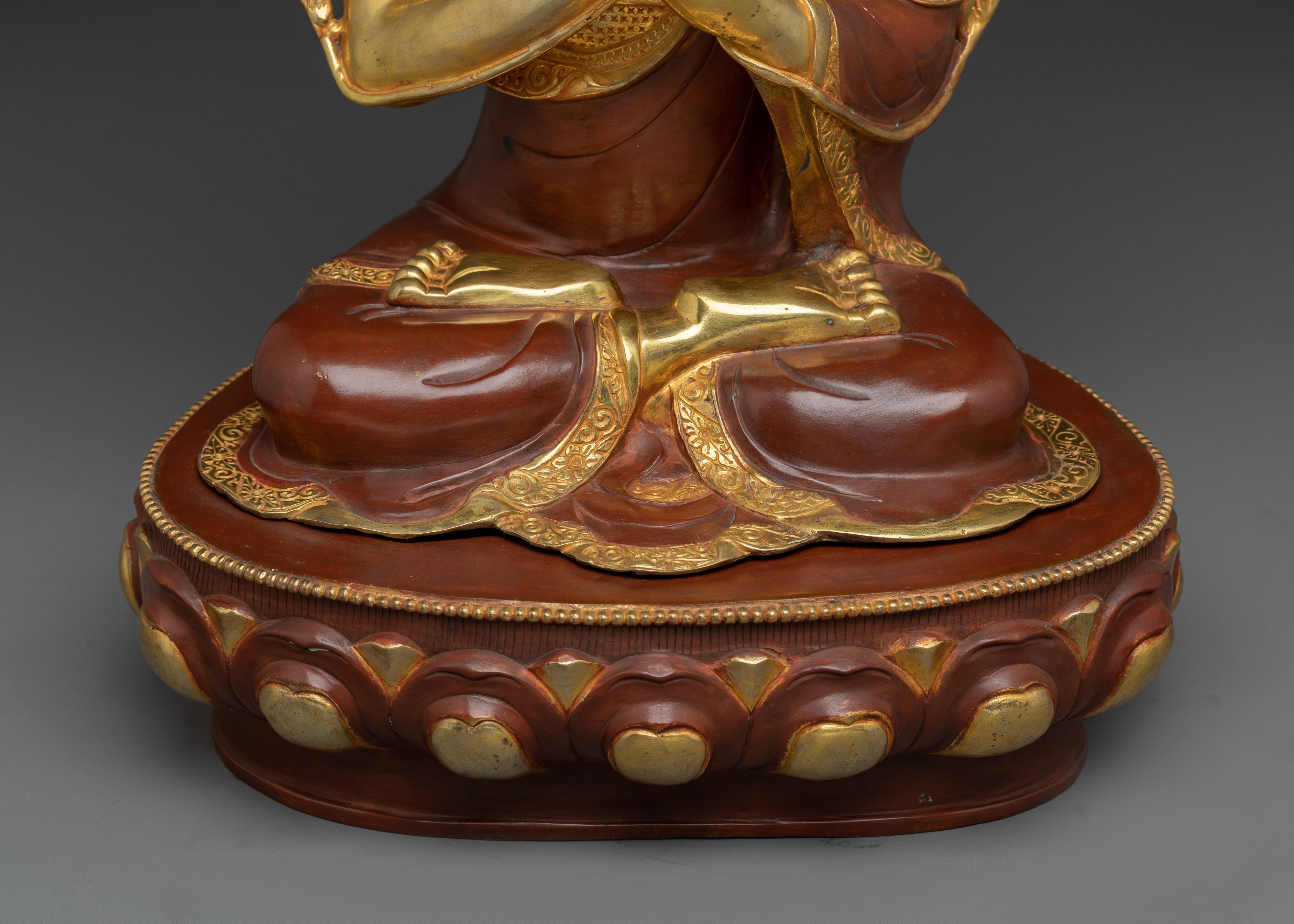 Statue Set of Tsongkhapa | Altar Centerpiece for Peace and Wisdom