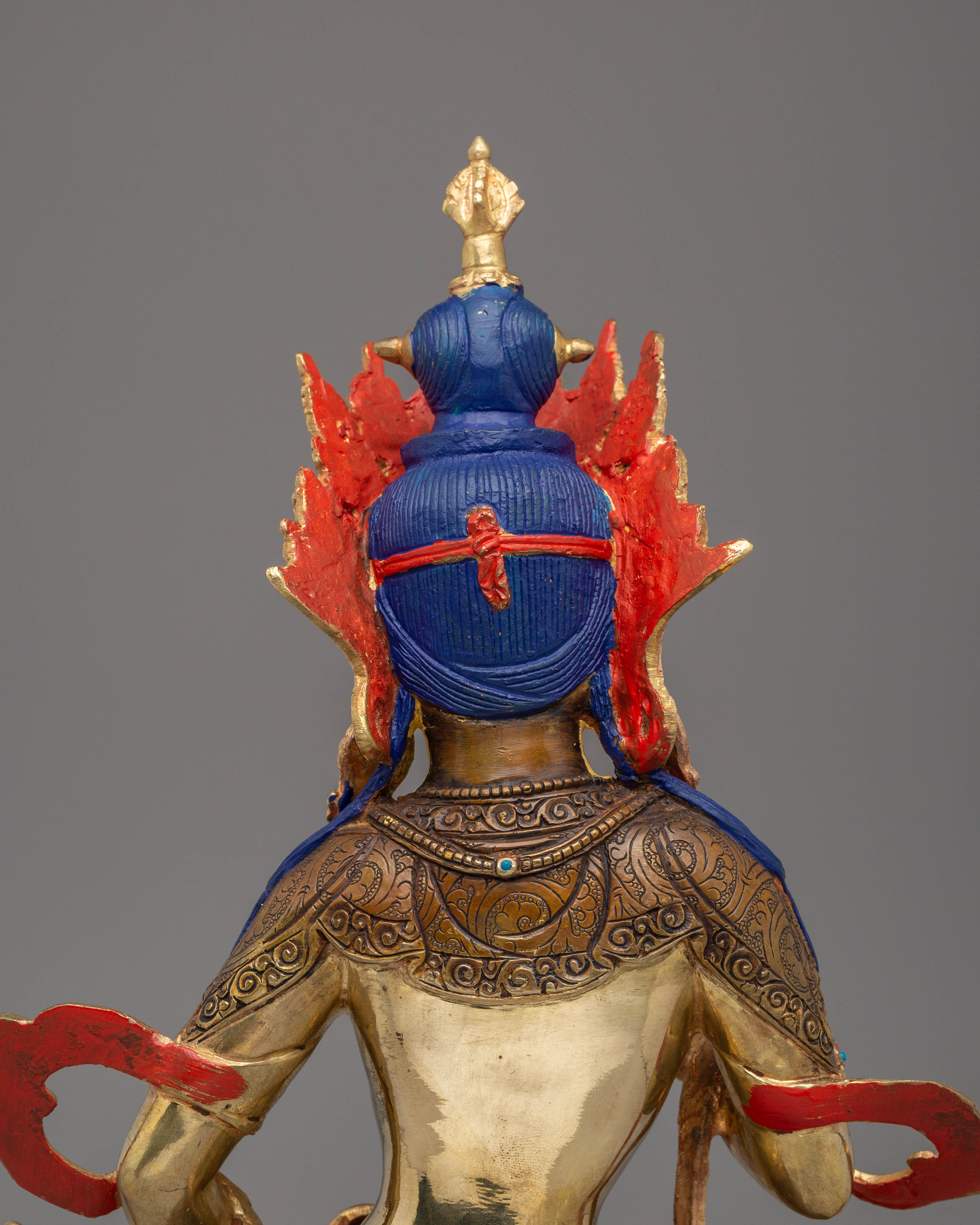 Vajrasattva Handmade Copper Statue | 24K Gold Plated with Gemstone