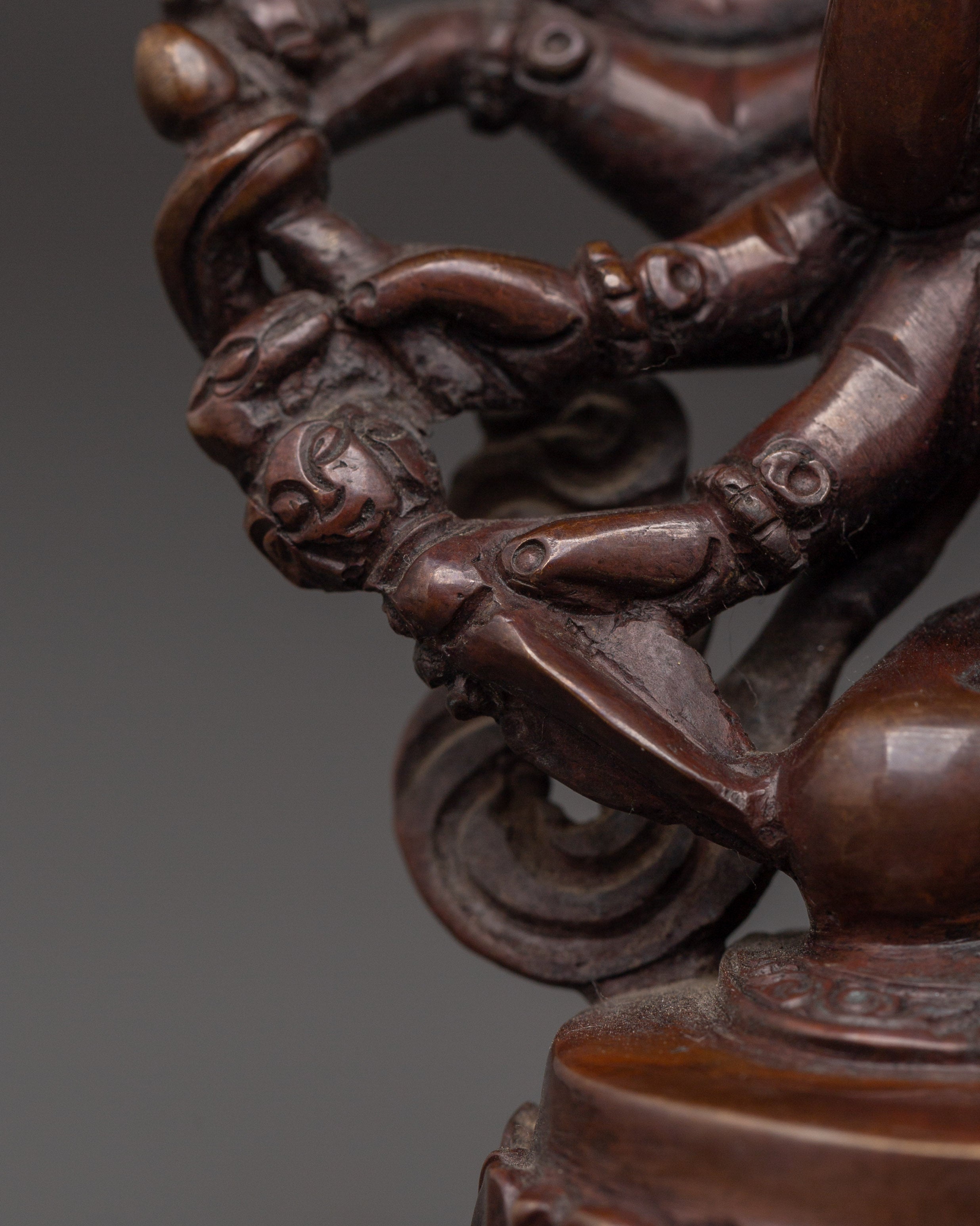 Cundi Bodhisattva Sculpture | Oxidized Copper Statue for Meditation & Altar