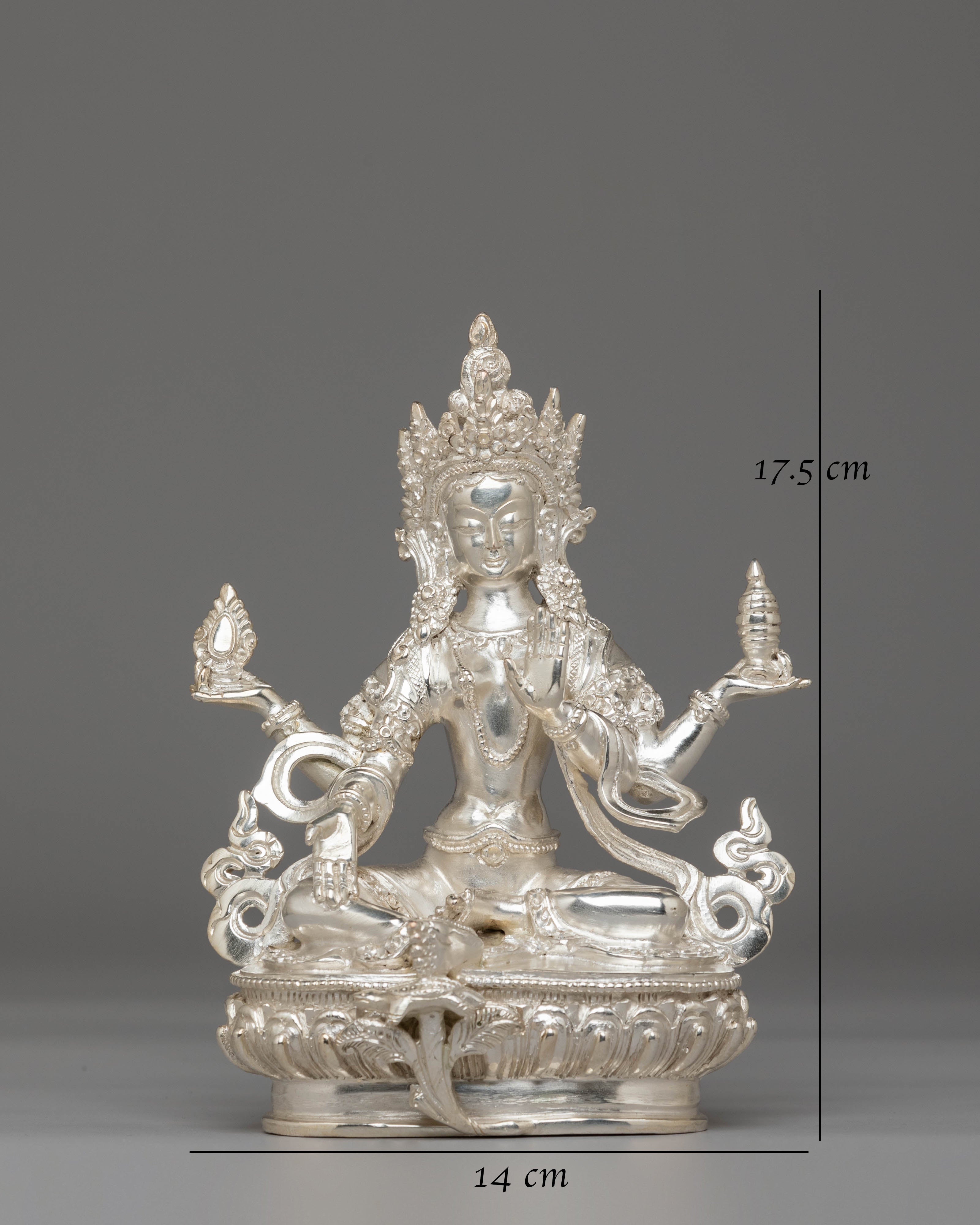 Handcrafted Silver Hindu Deity Laxmi | The Goddess of Wealth