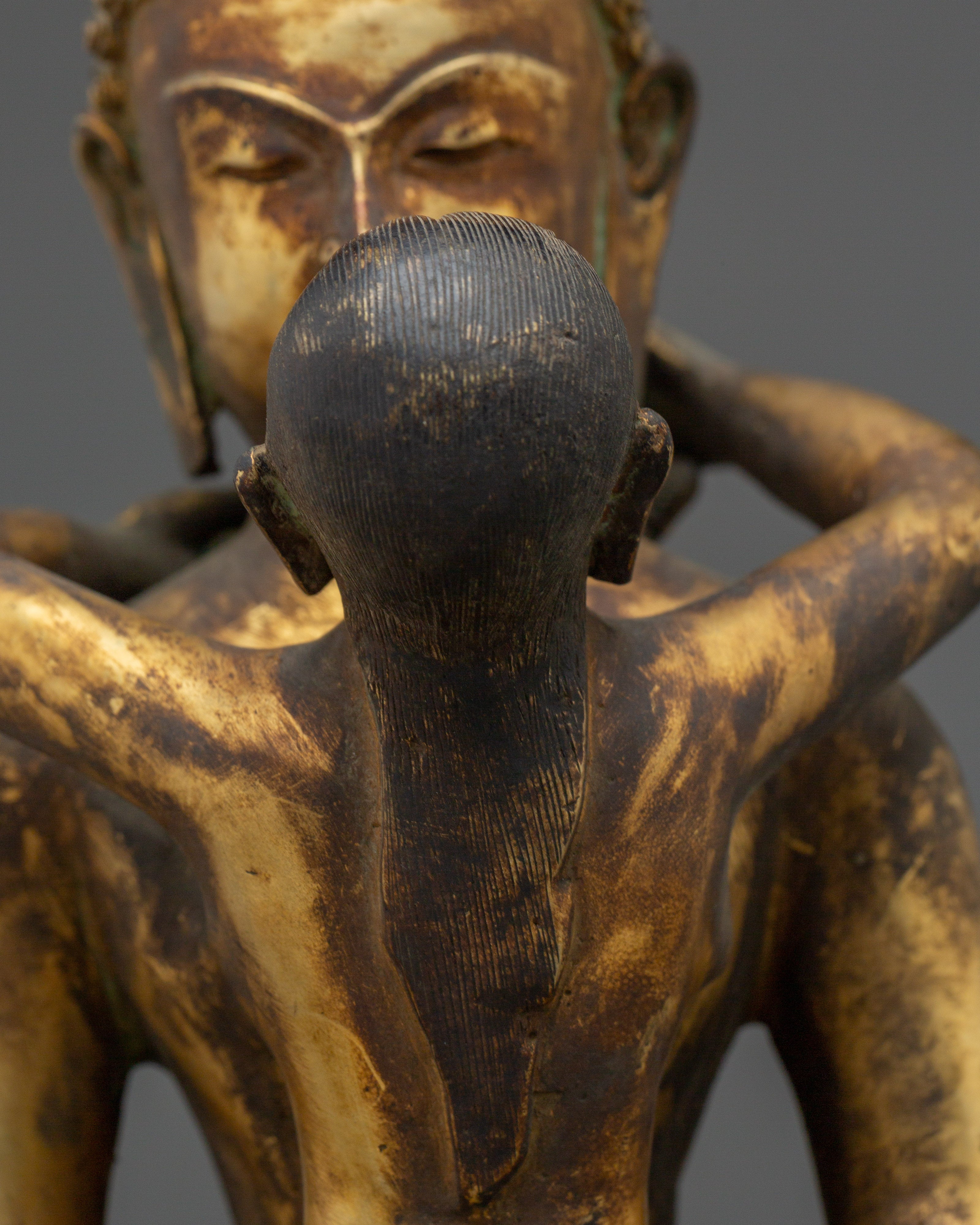 Samantabhadra Copper and Gold Plated Statue | Tibetan Yab Yum Artwork
