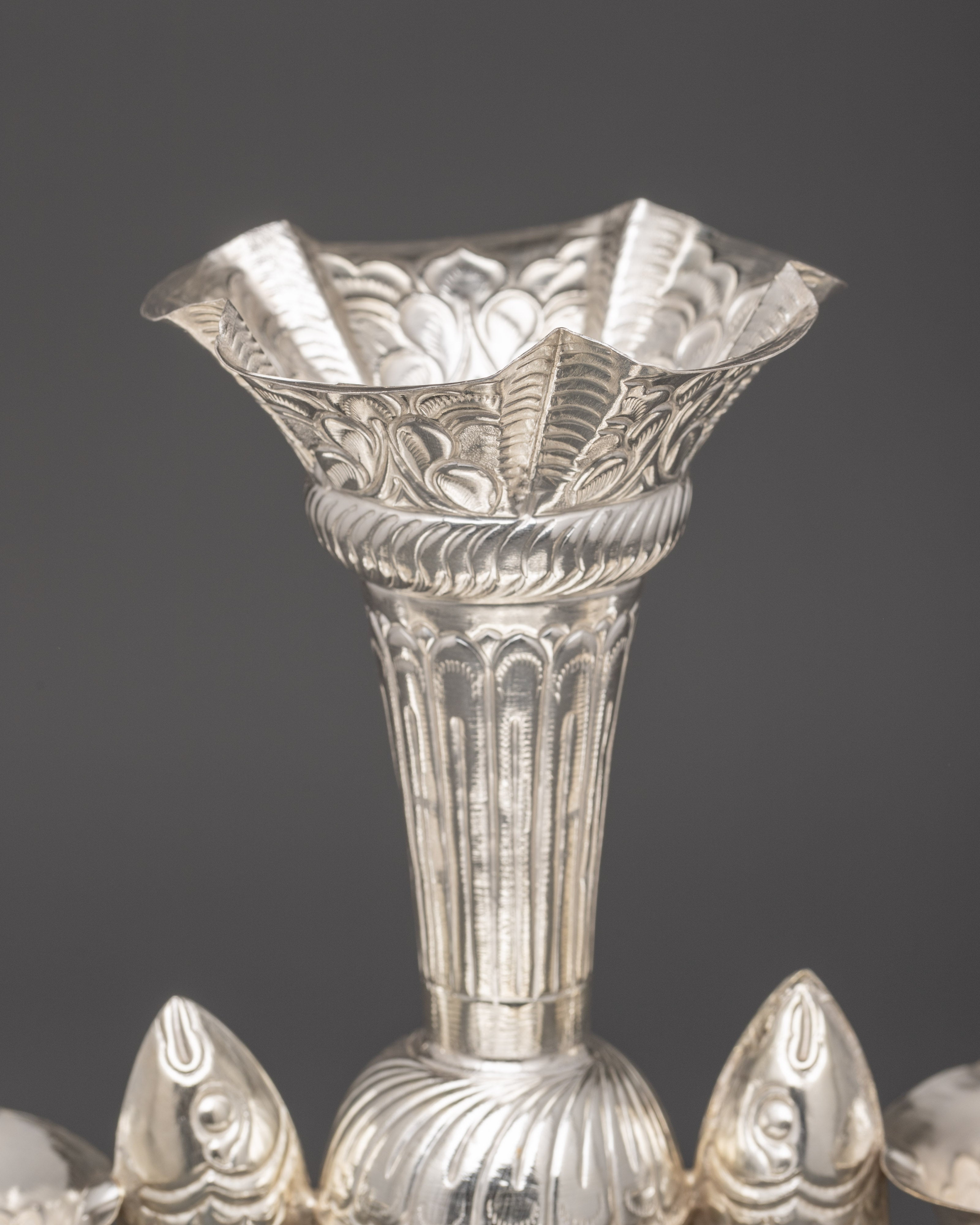 Machha Tikadani of Pure Silver | Jamara and Tika Holder for Dashain