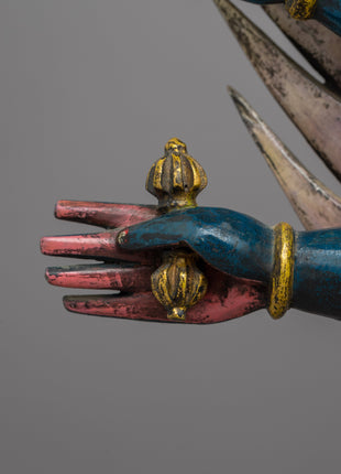 Hand-Carved Wooden Phurba | Sacred Tibetan Buddhist Artifact