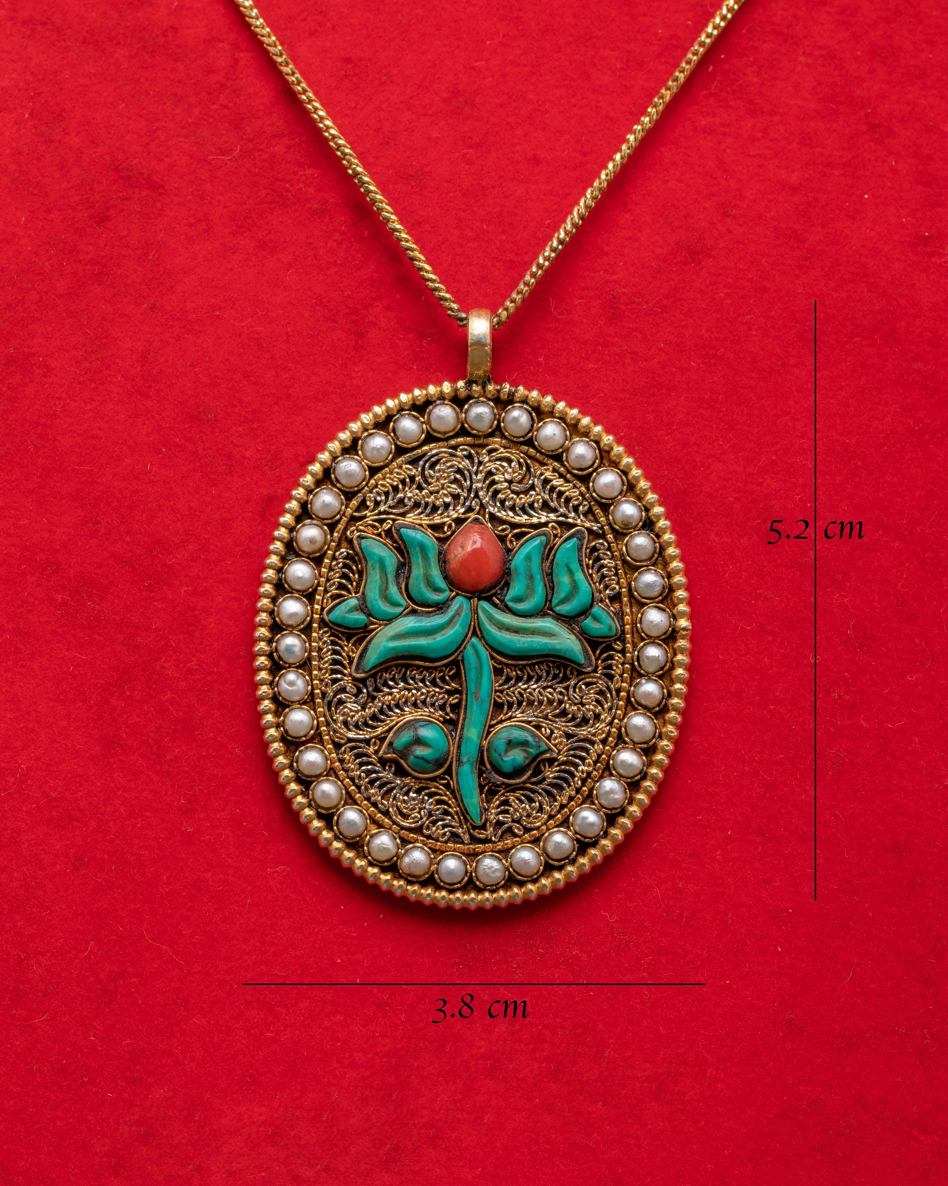 Handmade Tibetan Locket with Beautiful Detailing | Silver and Gold Plated Jewelry