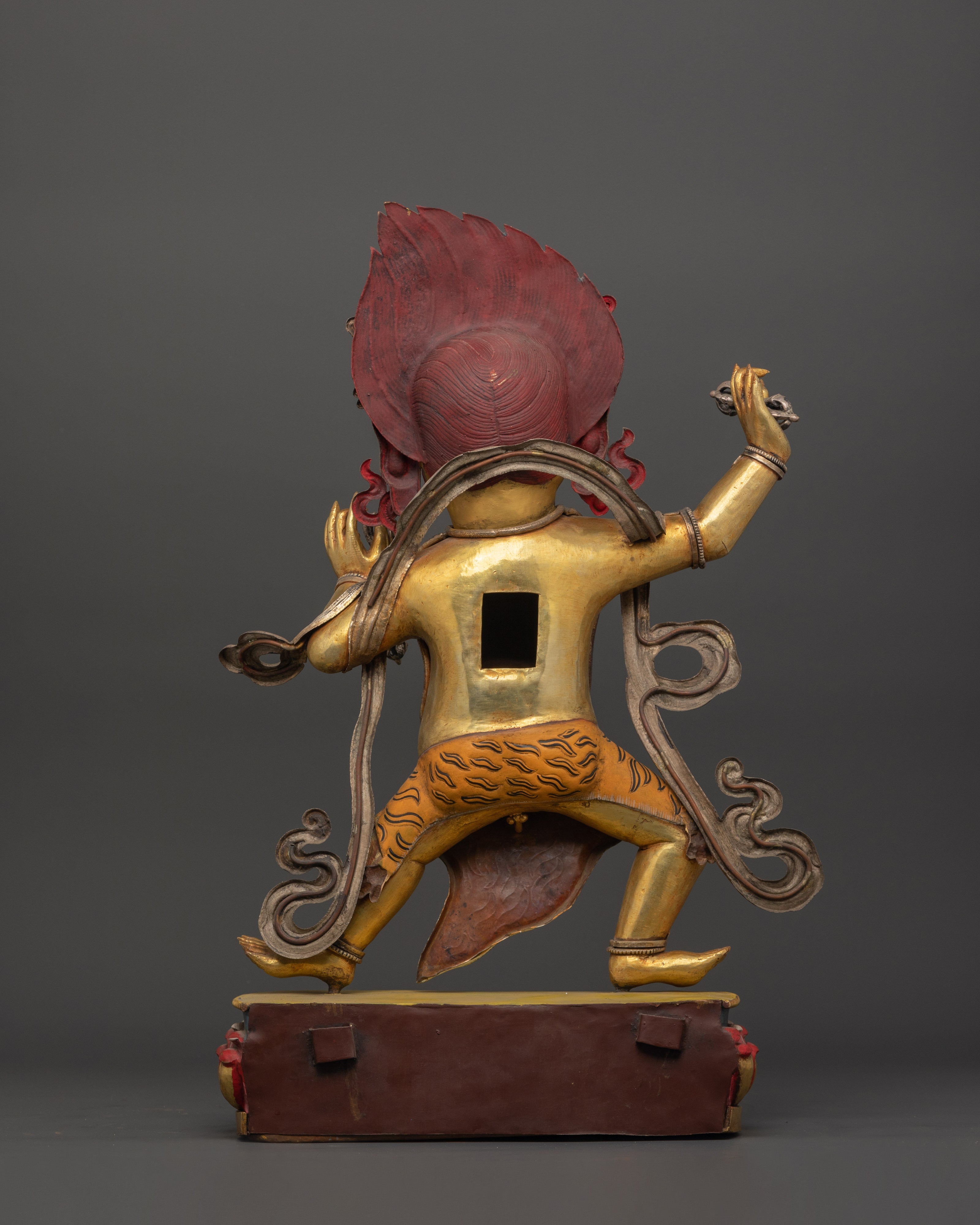 Handcrafted Vajrapani Statue | Copper Body with Gold Plating, Pure Silver & Acrylic Paint