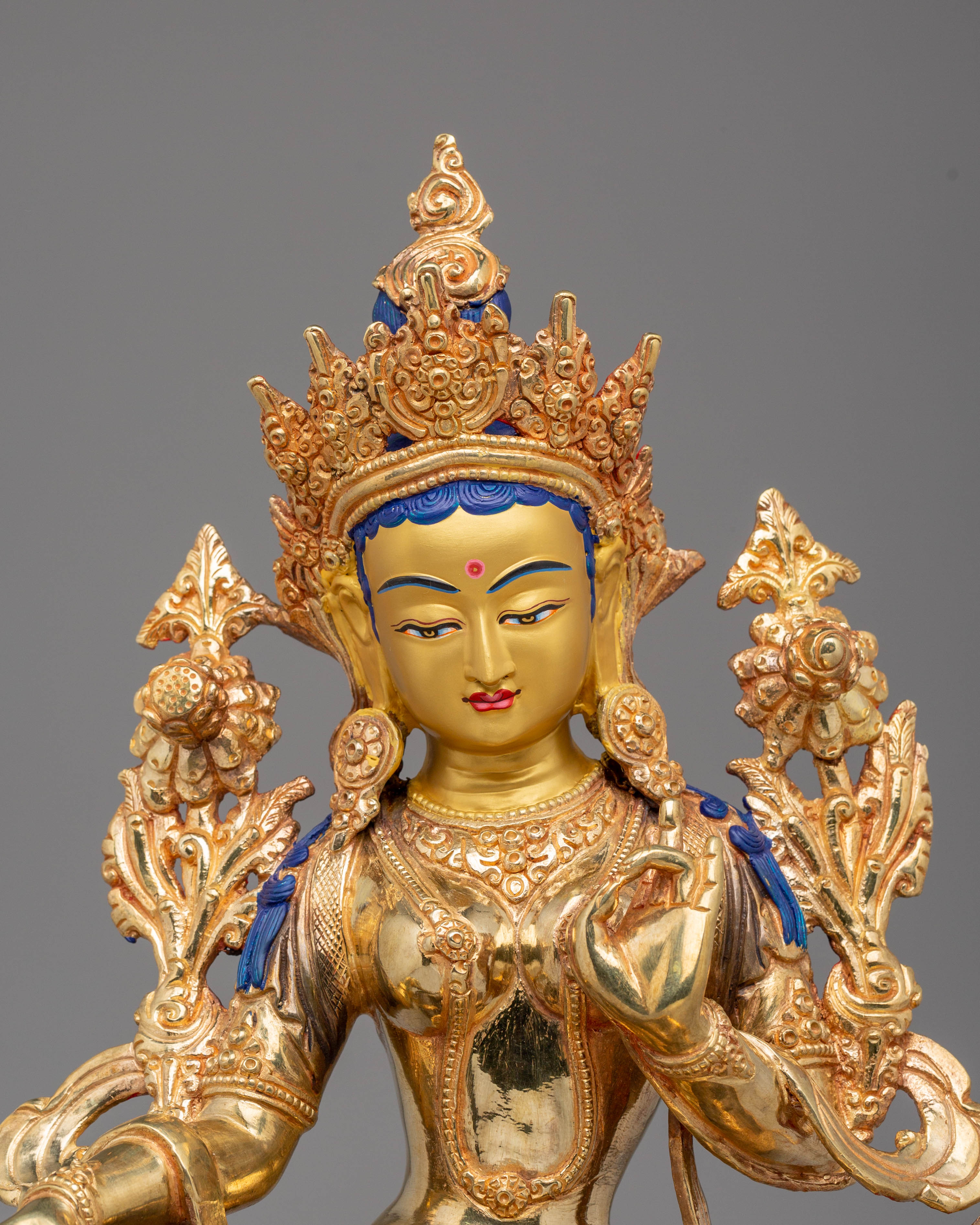 Green Tara Handmade Copper Statue | Divine Protector for Spiritual Growth