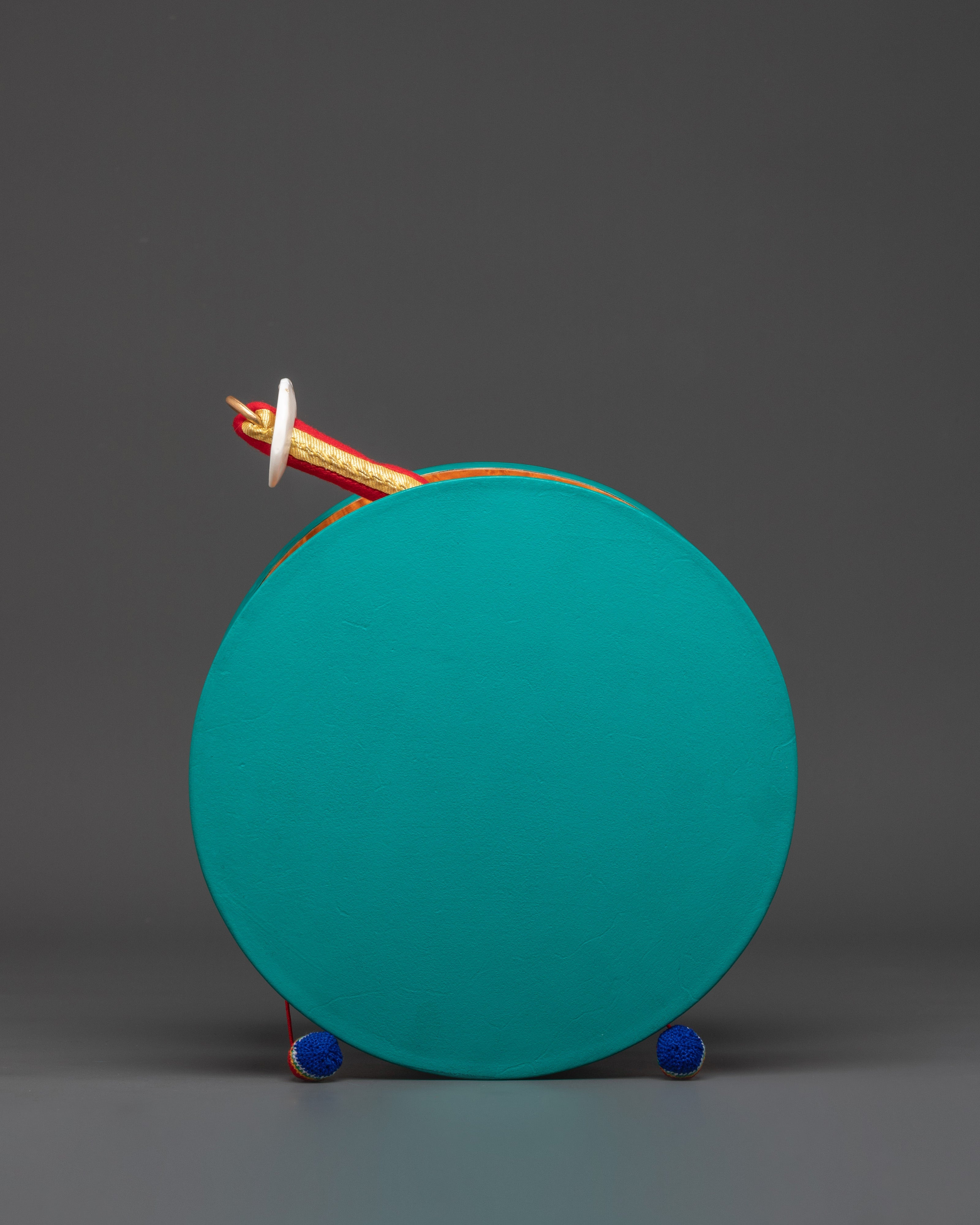 Tibetan Damaru Drum with Silk Tail | Chod Ritual Drum in Bhutanese Wood