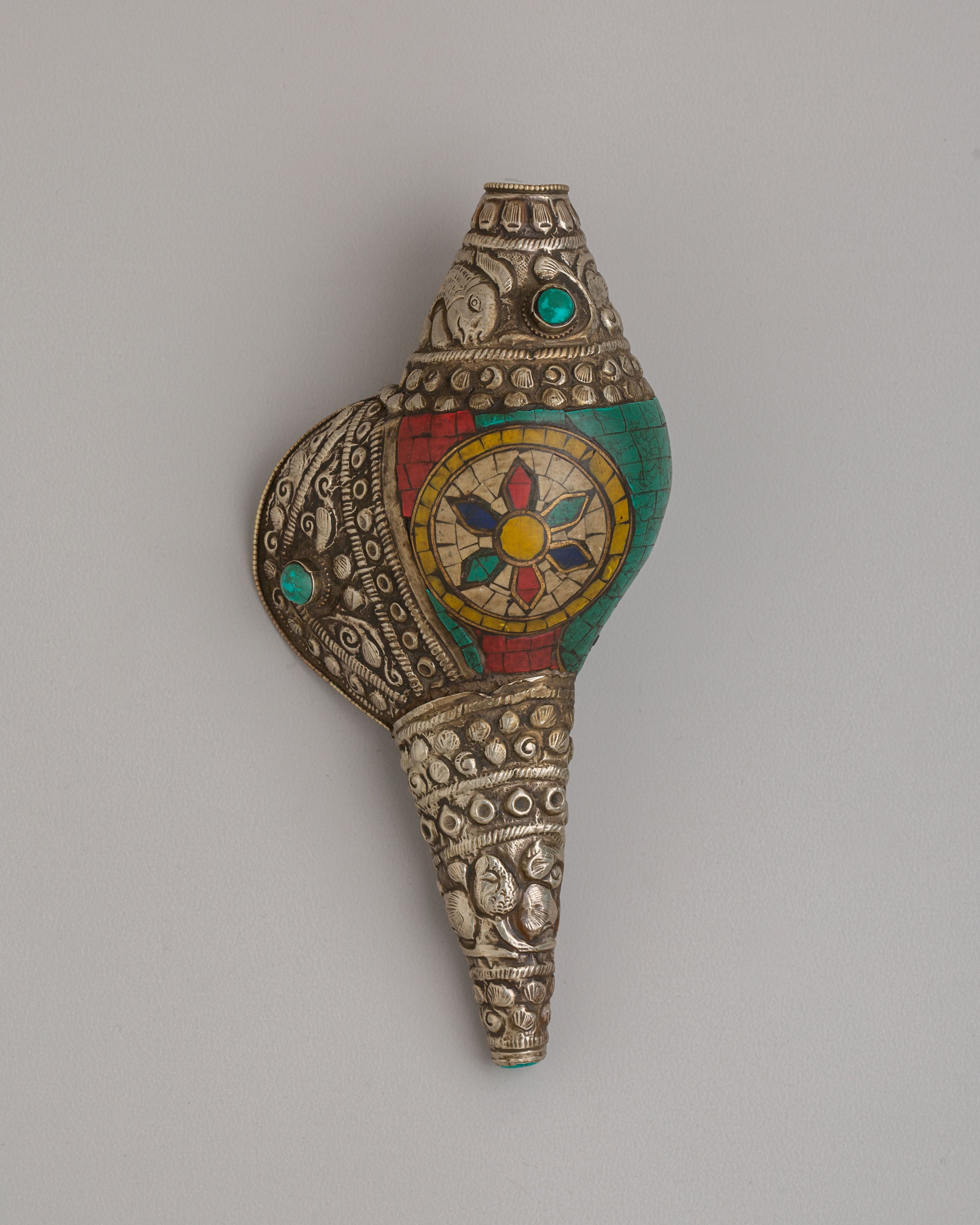 Traditional Buddhist Conch | Buddhist Ritual Trumpet for Puja