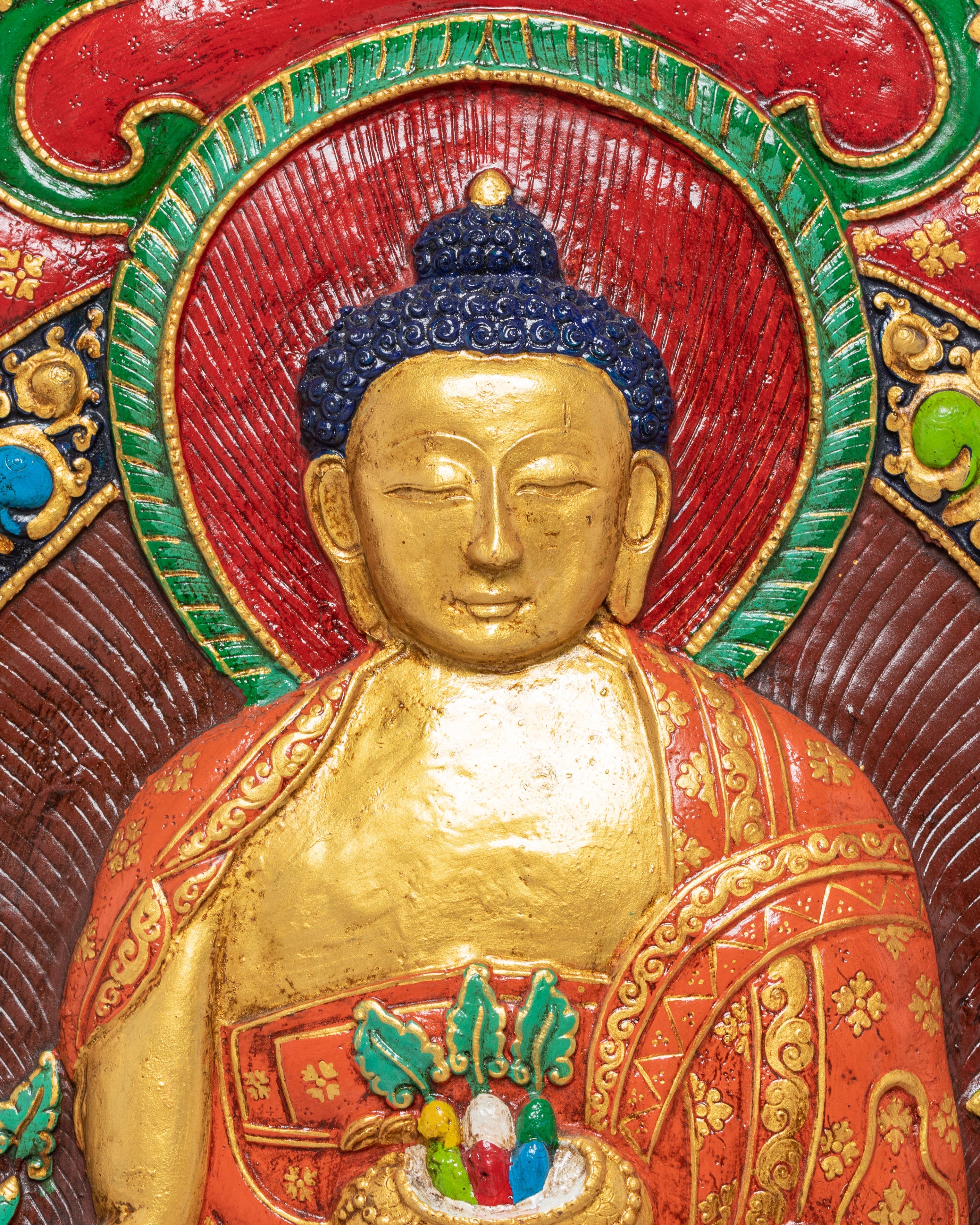 Sacred Medicine Buddha Thangka Wall Hanging | Tibetan Buddhist Healing Art