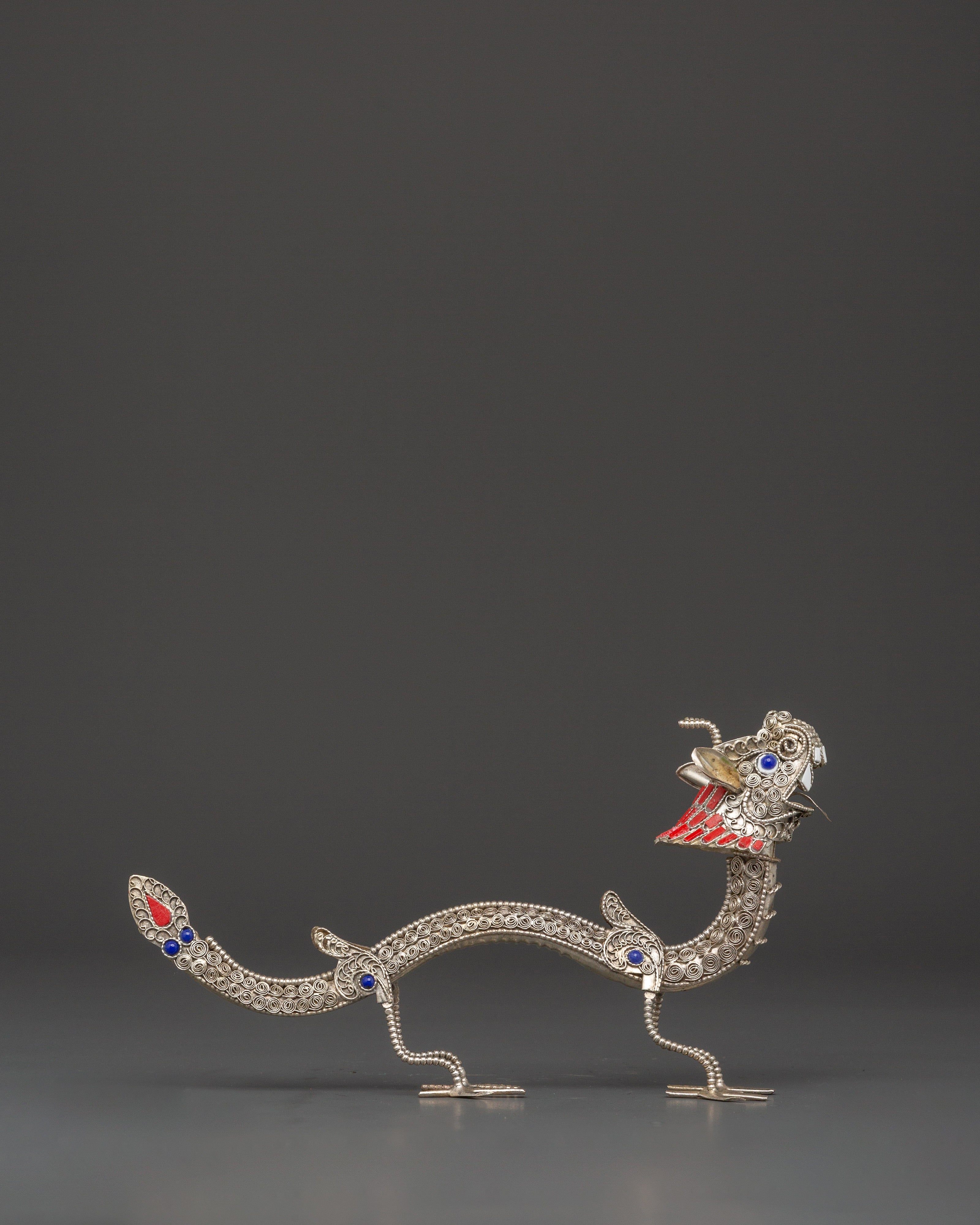 Tibetan Dragon Statue Set | Sacred Guardian Pair for Feng Shui or Spiritual Decor