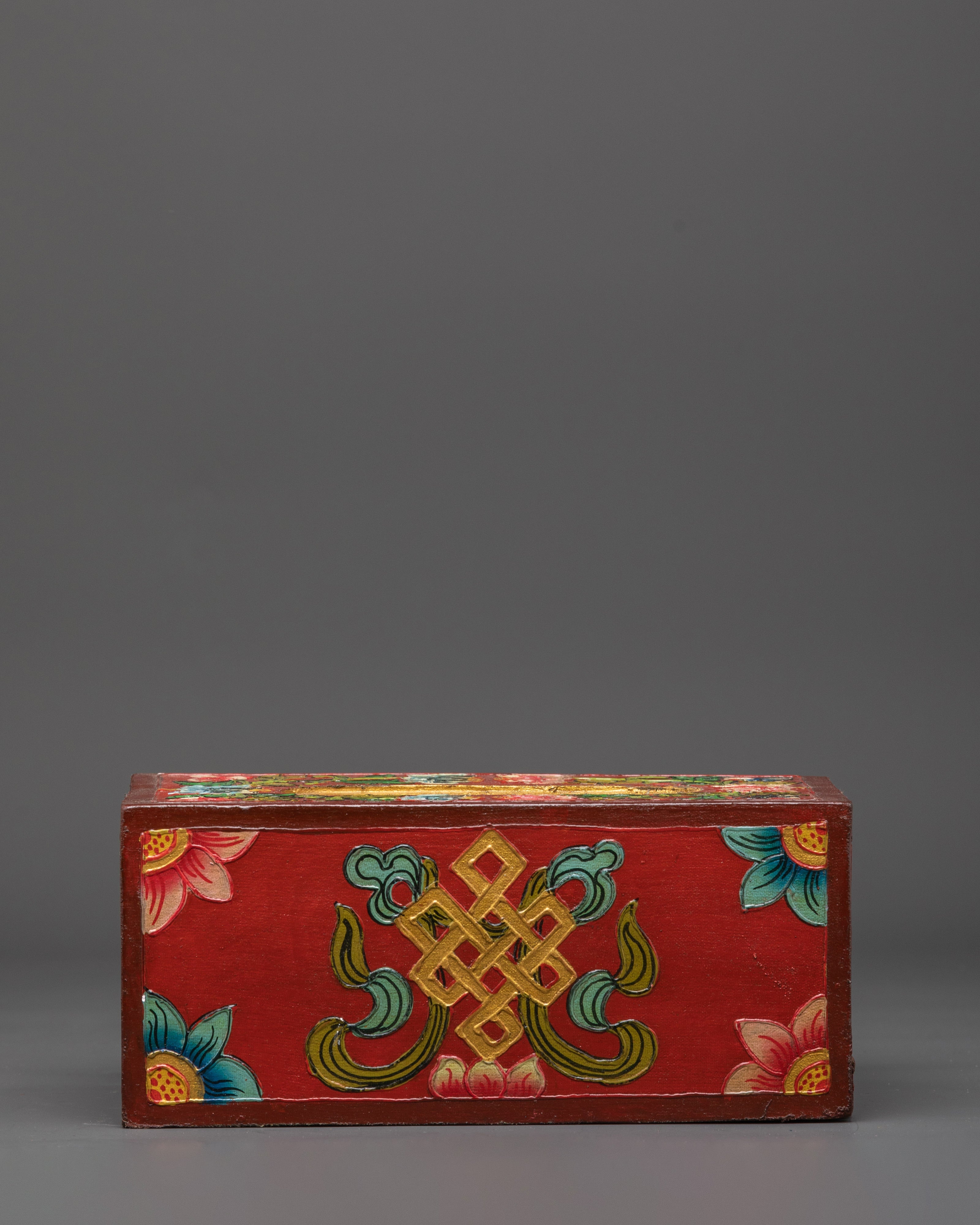Wooden Tissue Box for Decor | Hand Painted Tibetan Art