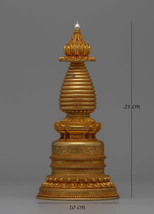 Handcrafted Stupa Buddhist Kadampa| Spiritual Symbol for Home or Altar