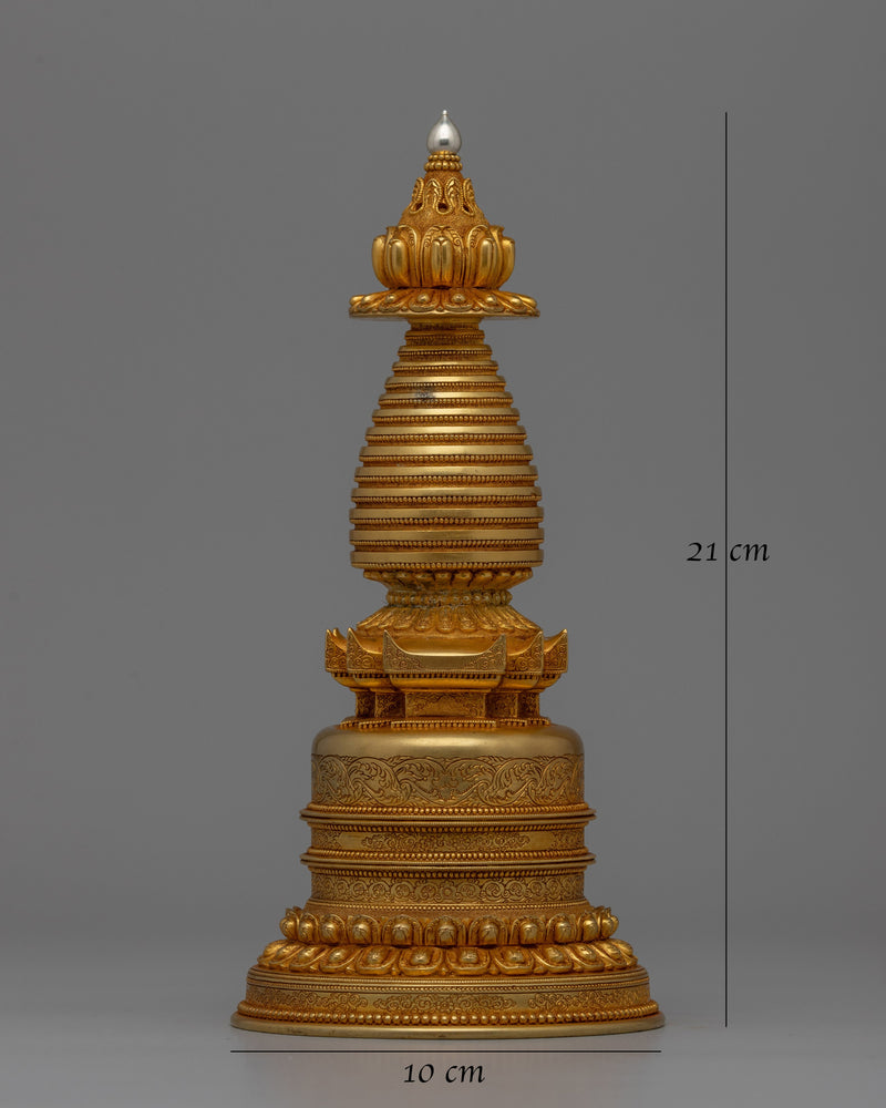 Handcrafted Stupa Buddhist Kadampa| Spiritual Symbol for Home or Altar