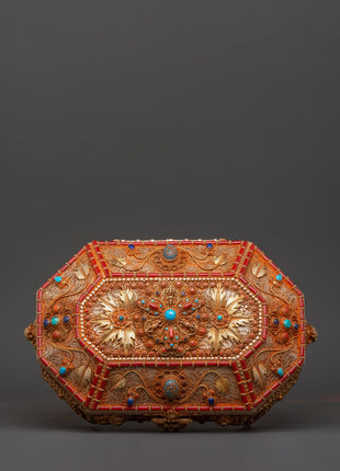 Tibetan Treasure Box with Coral | Sacred Stones & Buddhist Symbolism