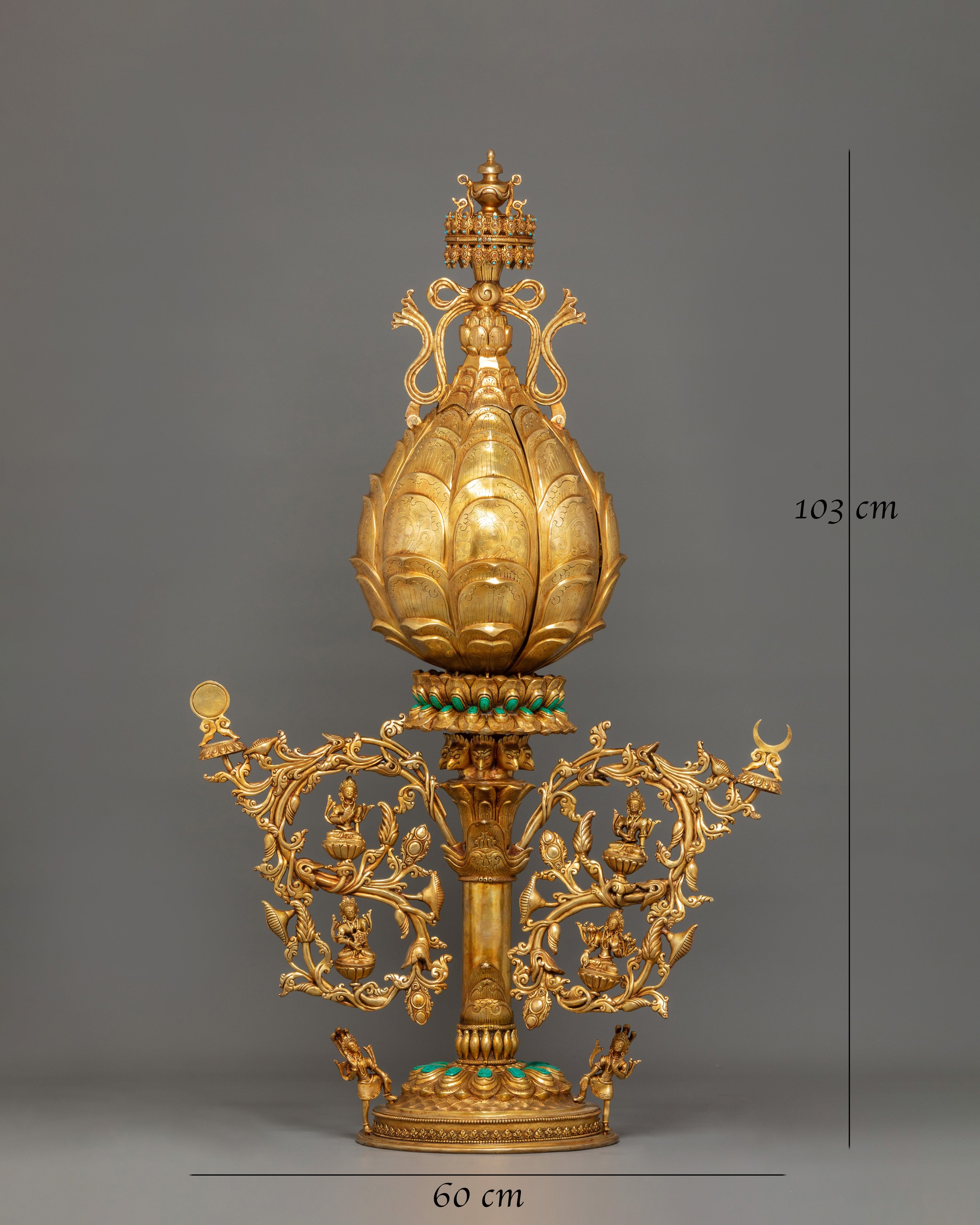 Gold-Plated Lotus Artwork | Sacred Buddhist Symbol of Purity