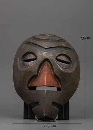 Traditionally Carved Wooden Tribal Mask | Cultural Artifact