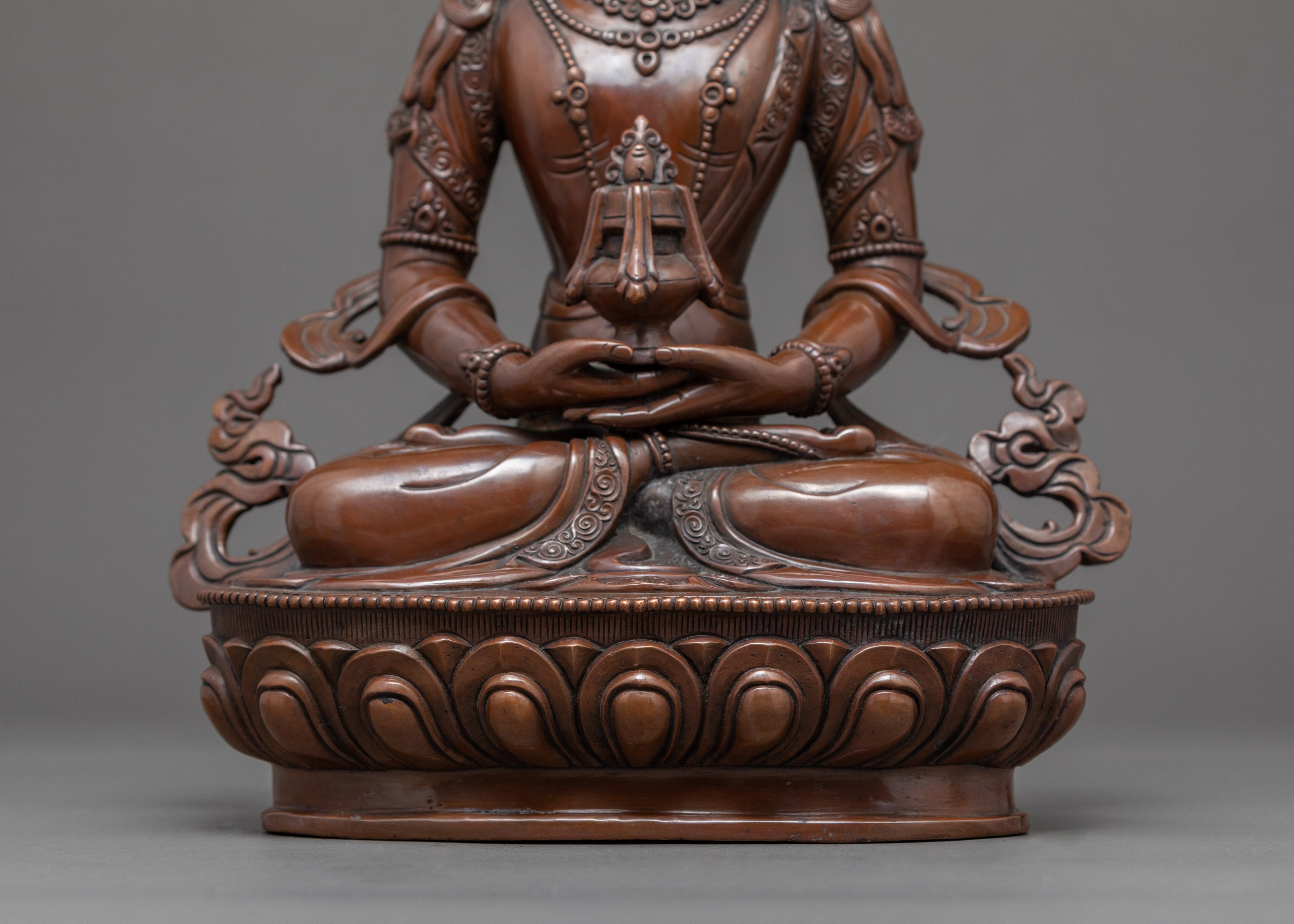 Amitayus Buddha Sculpture | Bodhisattva Copper Art