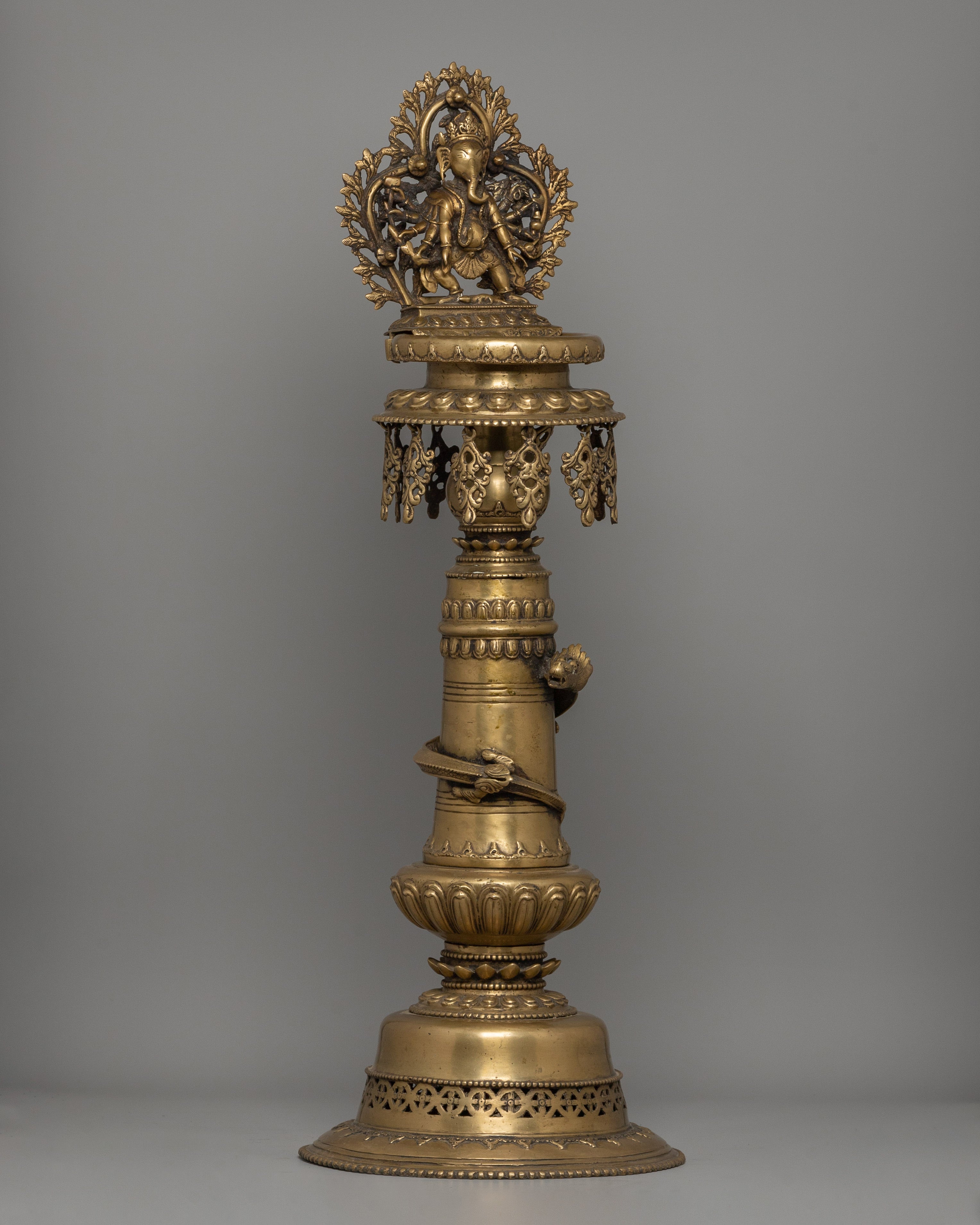 Brass Crafted Oil Lamp Set | Sacred Space Decor