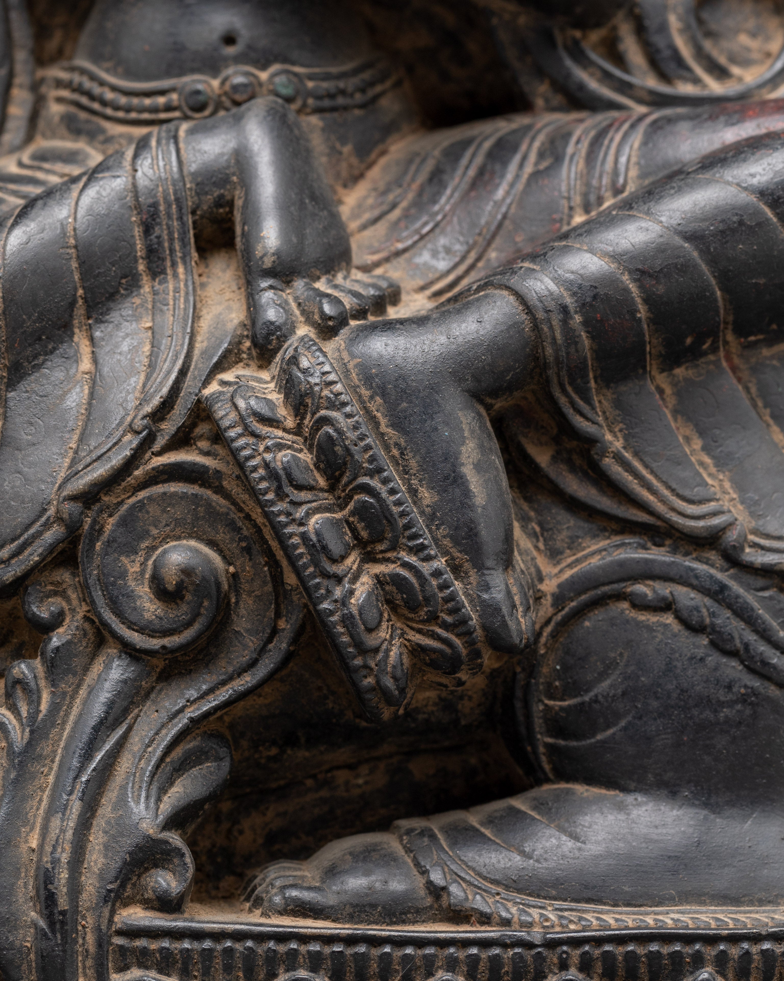 Handmade Statue of Simhanada Manjushri | Fierce Wisdom Deity Powder Stone Sculpture
