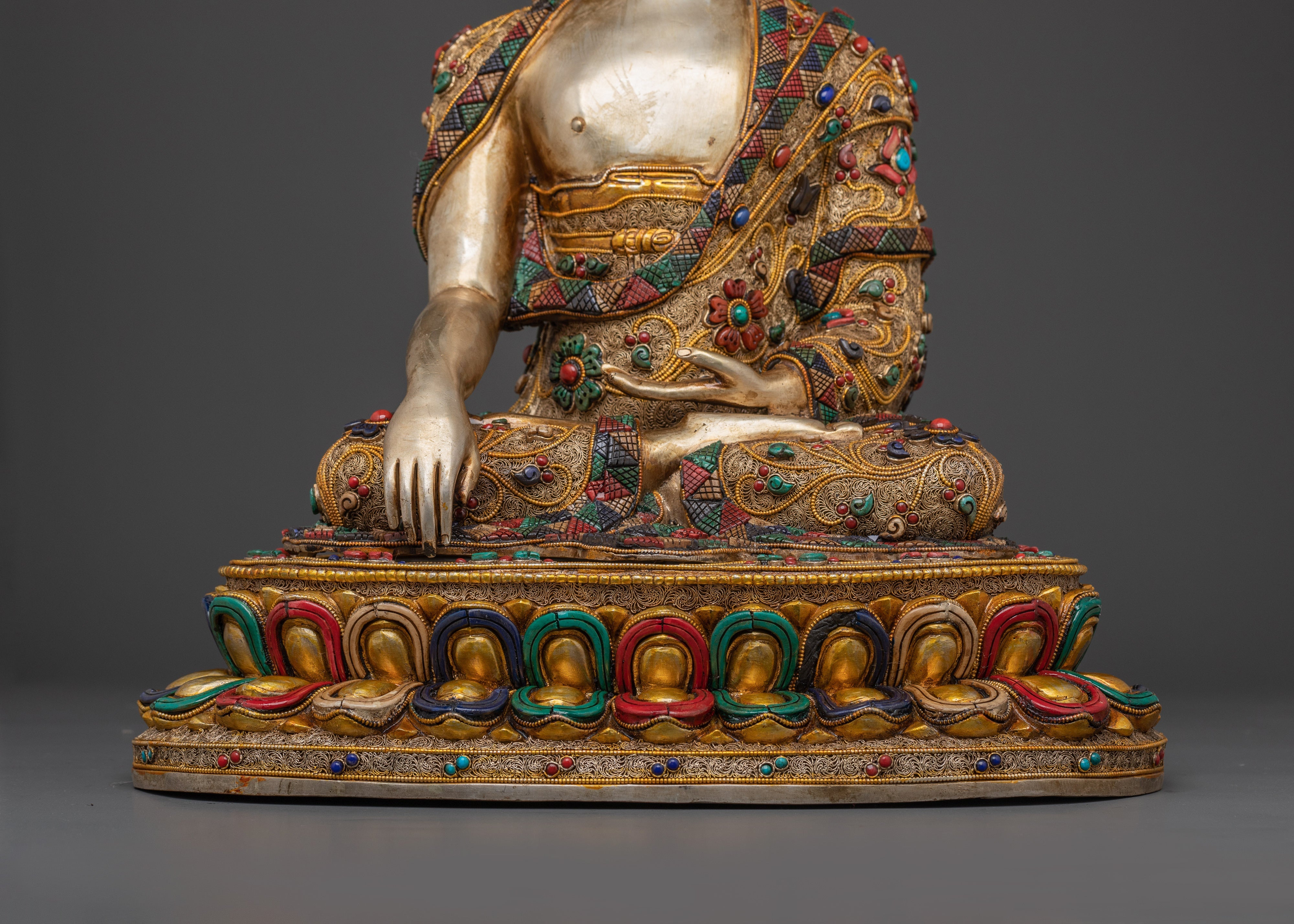 Shakyamuni Buddha Handcrafted Statue | Gold-Plated Tibetan Sacred Art