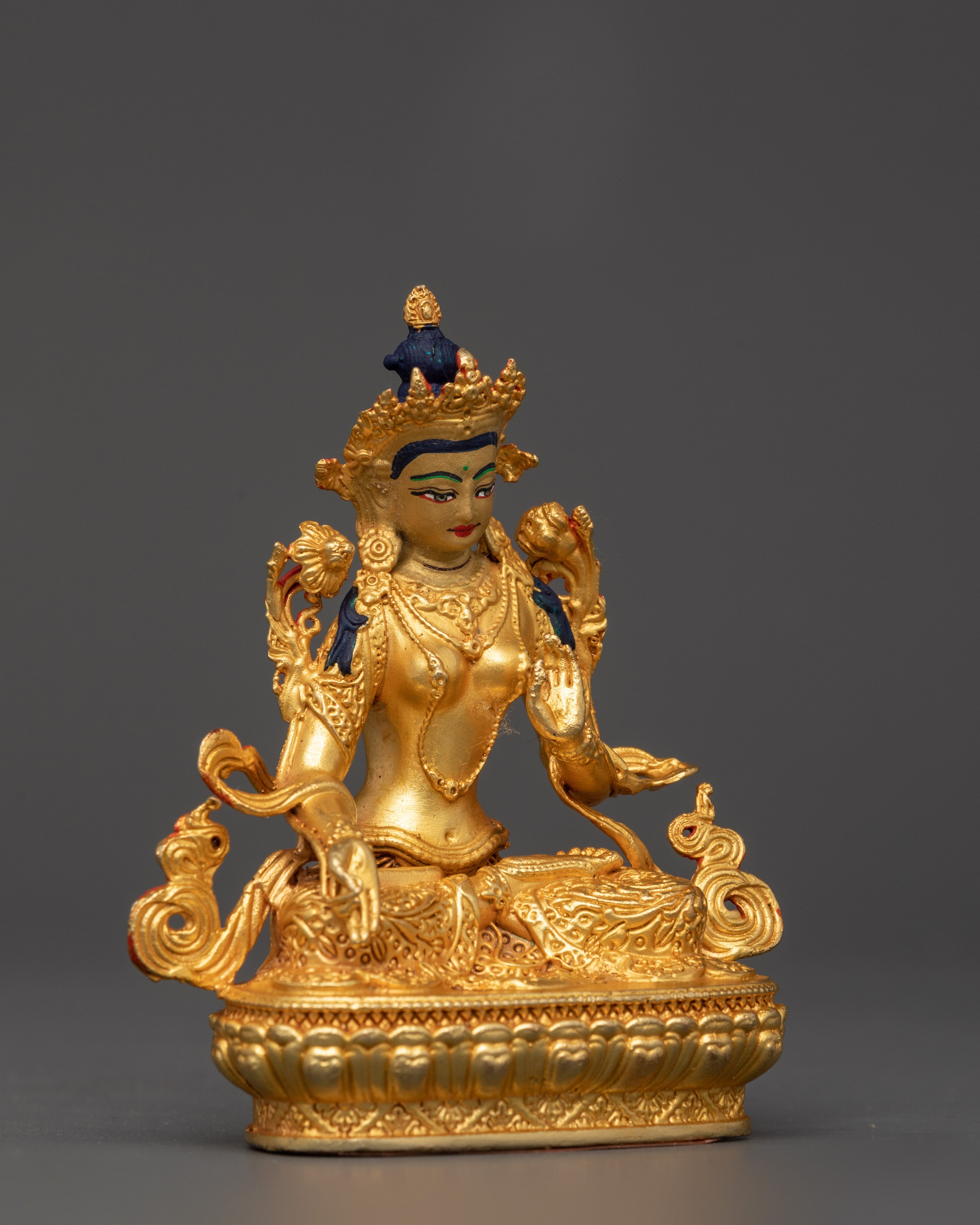 Divine White Tara | Gold-Plated Copper Goddess of Compassion