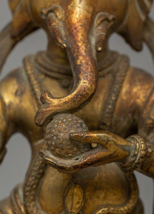Gold Plated Standing Ganesh Statue | The Sacred Remover of Obstacles
