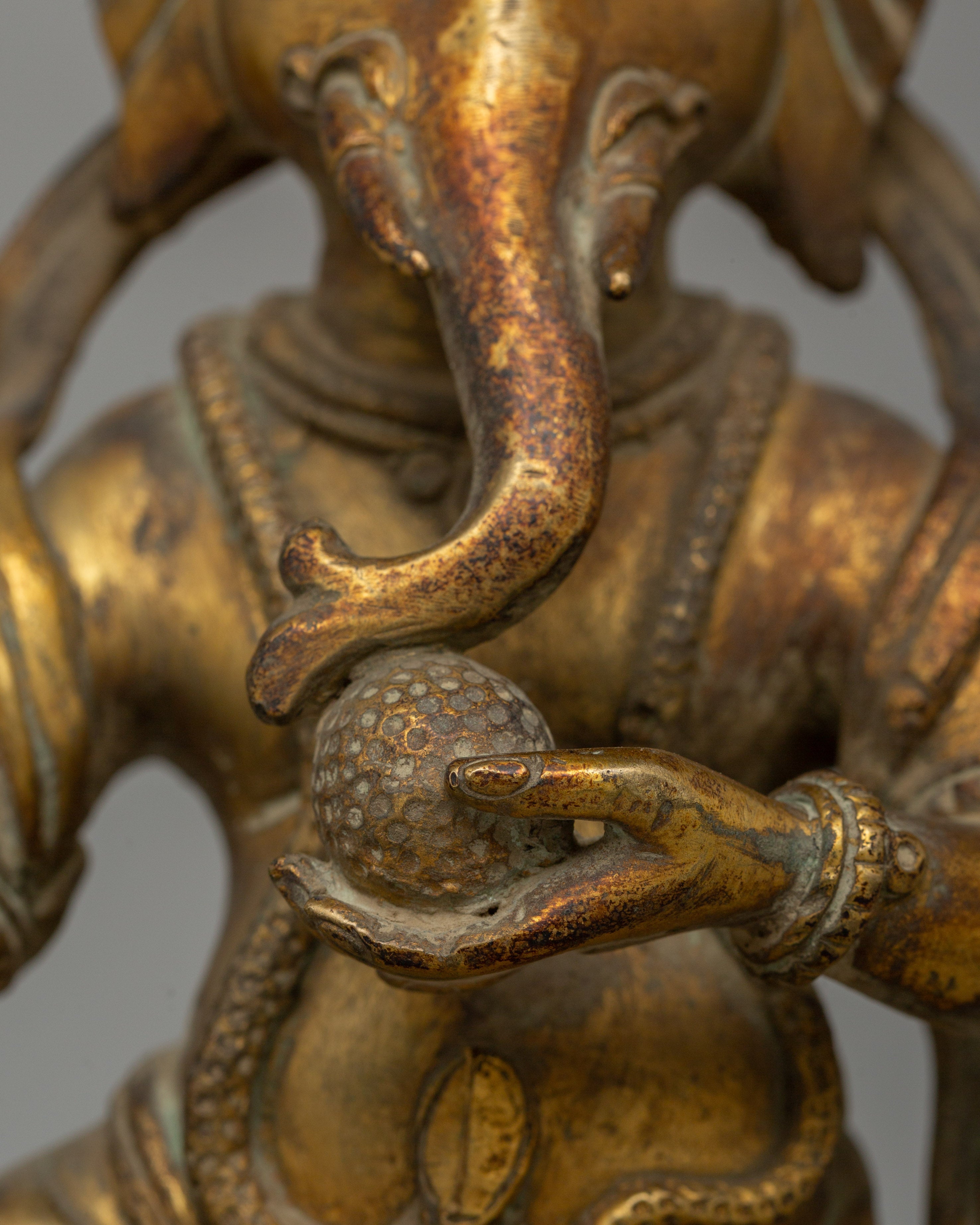 Gold Plated Standing Ganesh Statue | The Sacred Remover of Obstacles