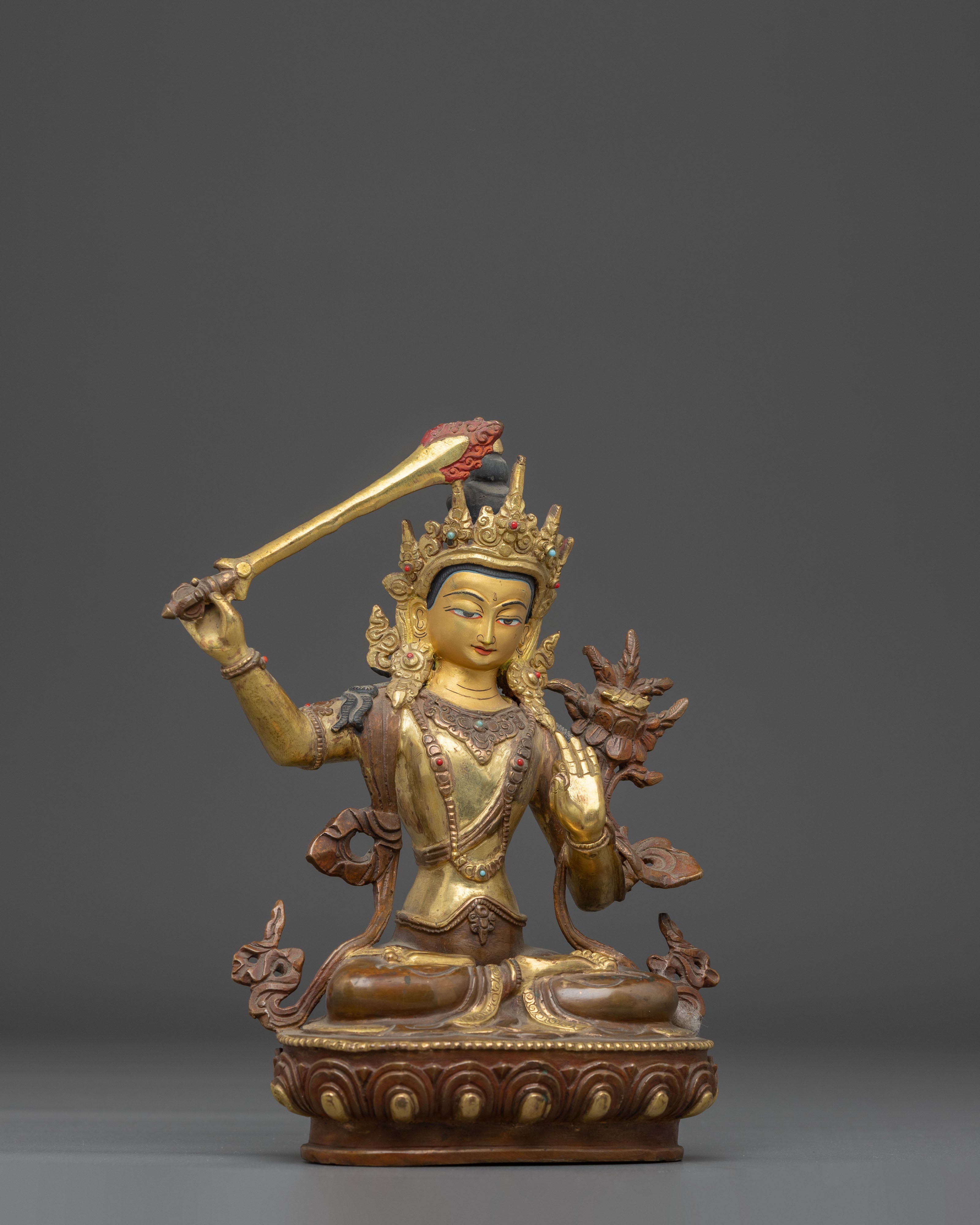 Manjushri With Flaming Sword Statue | A Symbol of Wisdom