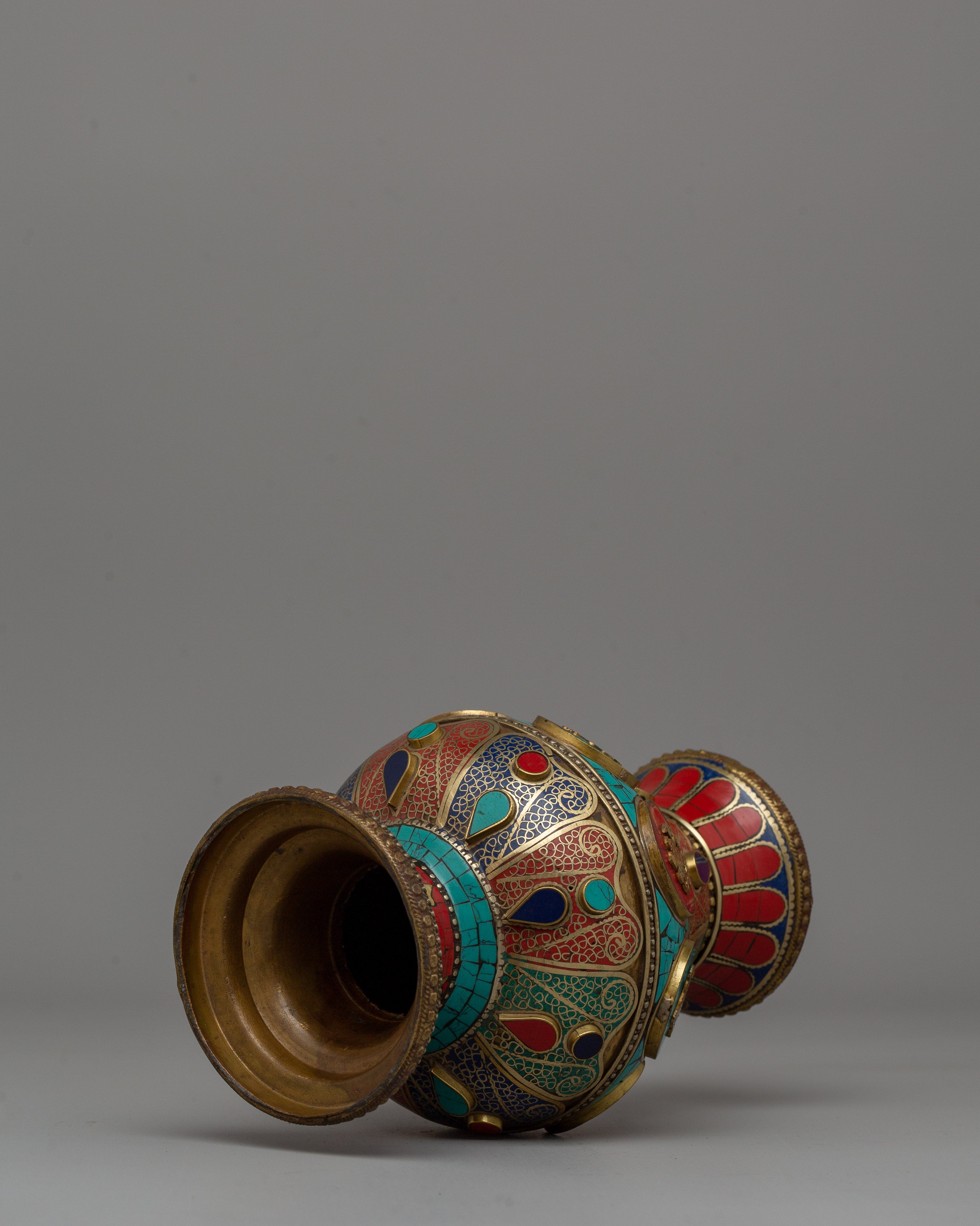 Tibetan Brass Flower Vase | Perfect for Floral Arrangements and Sacred Spaces