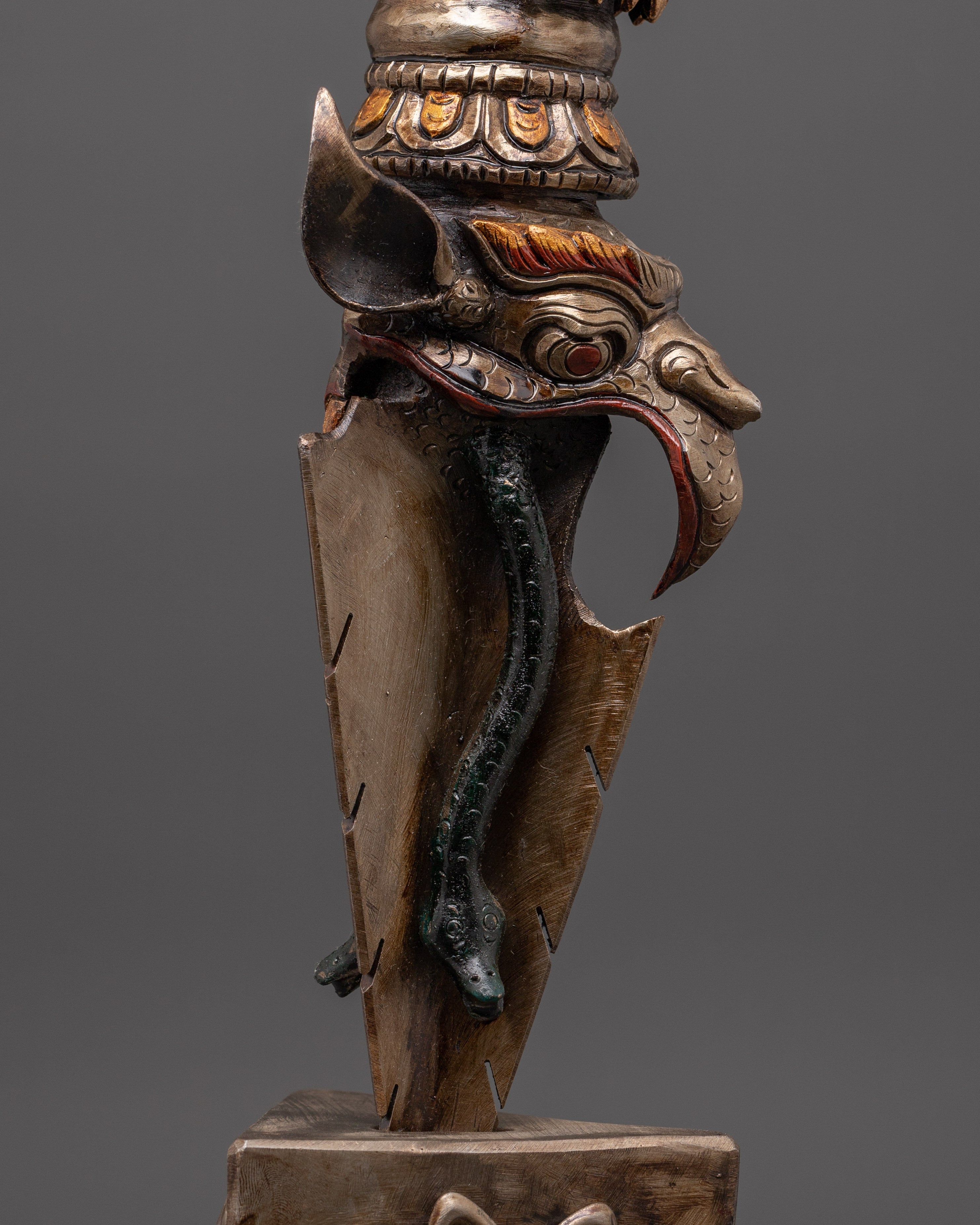 Iron Phurba with Acrylic Painting | Tibetan Ritual Dagger