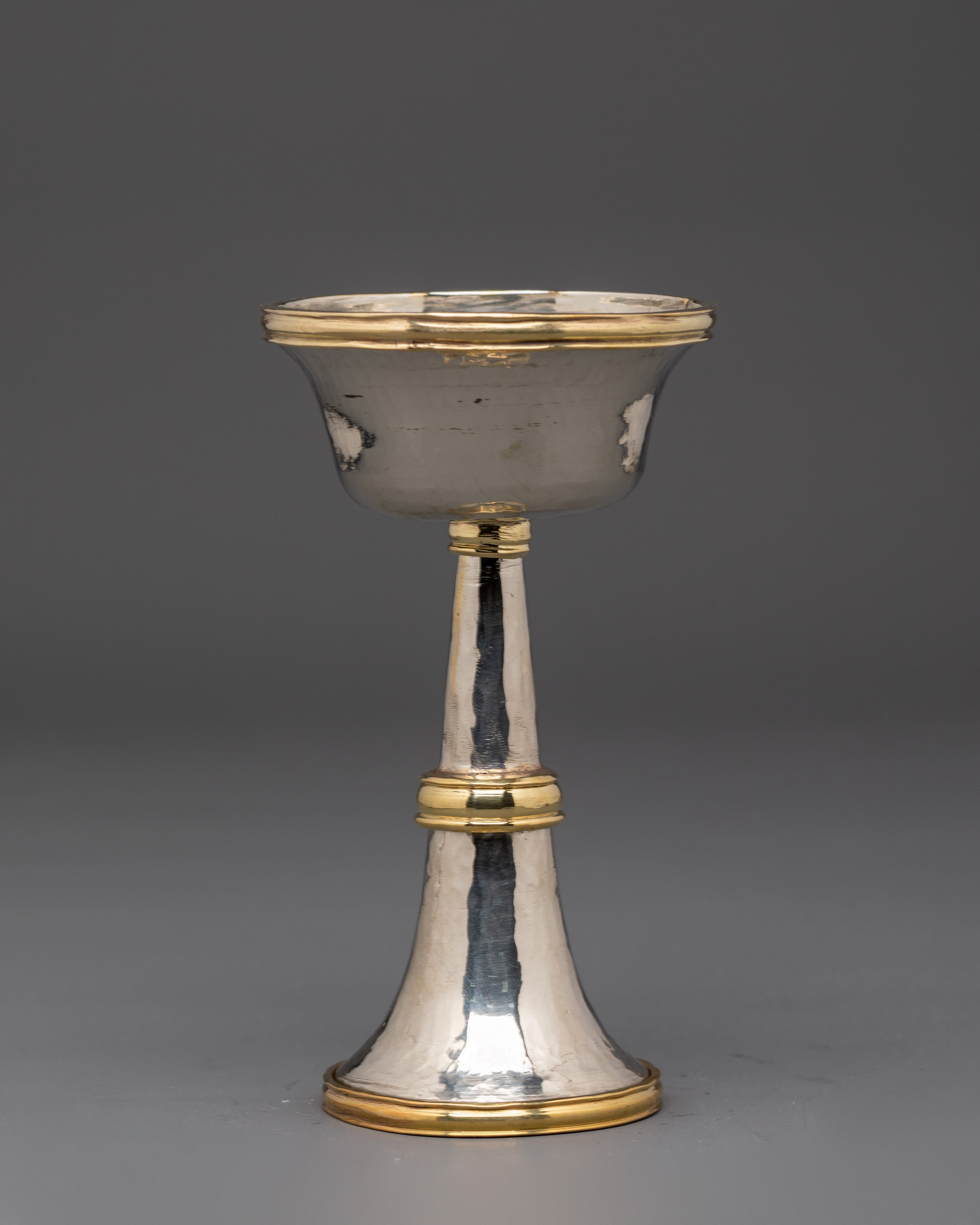 Tibetan Serkyem Offering Set | Copper & White Metal Offering Bowl