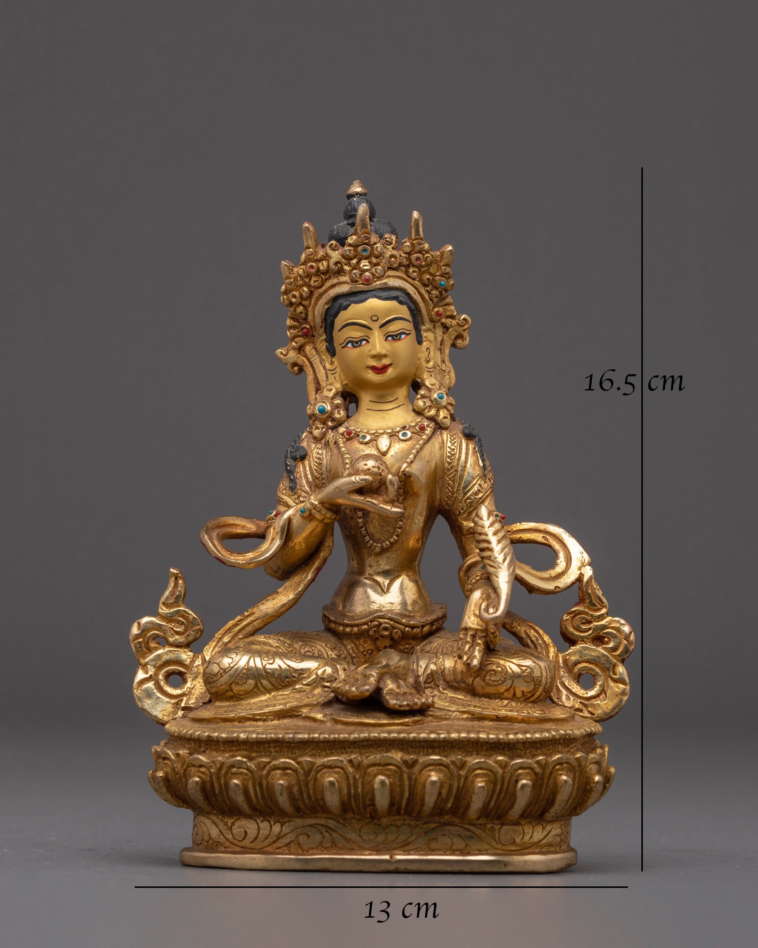 Kshitigarbha Gold Plated Statue | Statue for Spiritual Protection